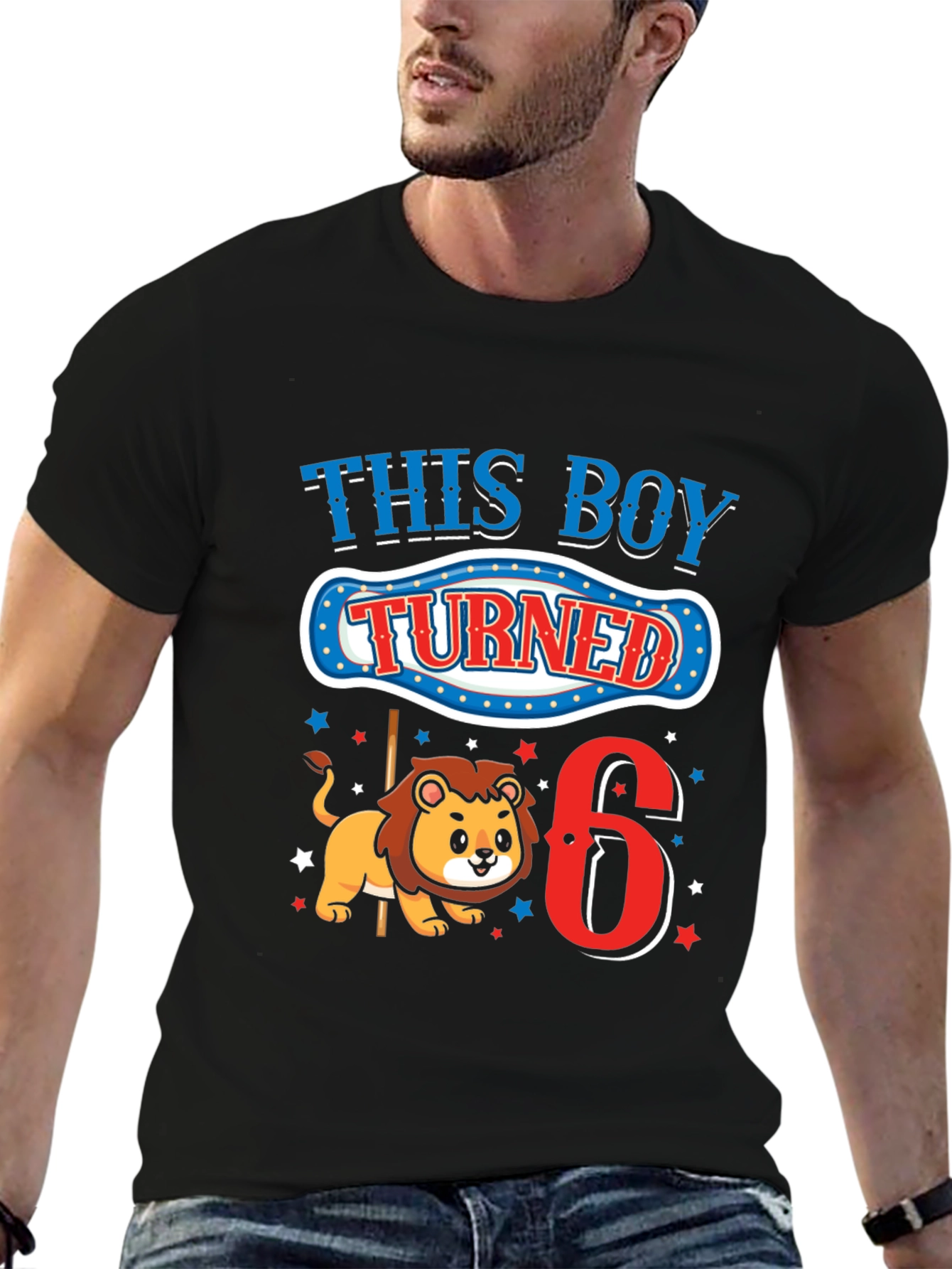 Boys 6th Birthday Lion T-Shirt