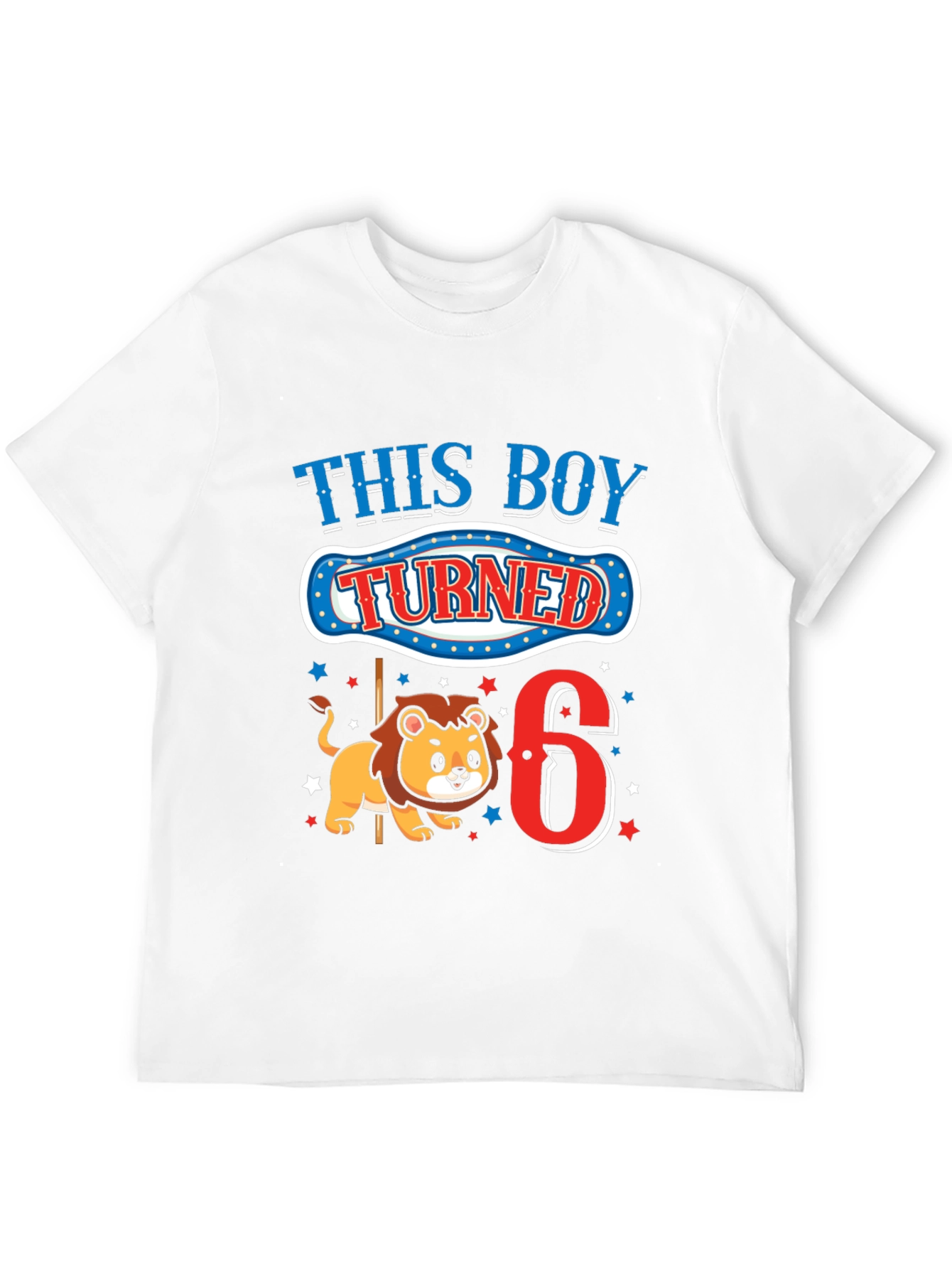 Boys 6th Birthday Lion T-Shirt