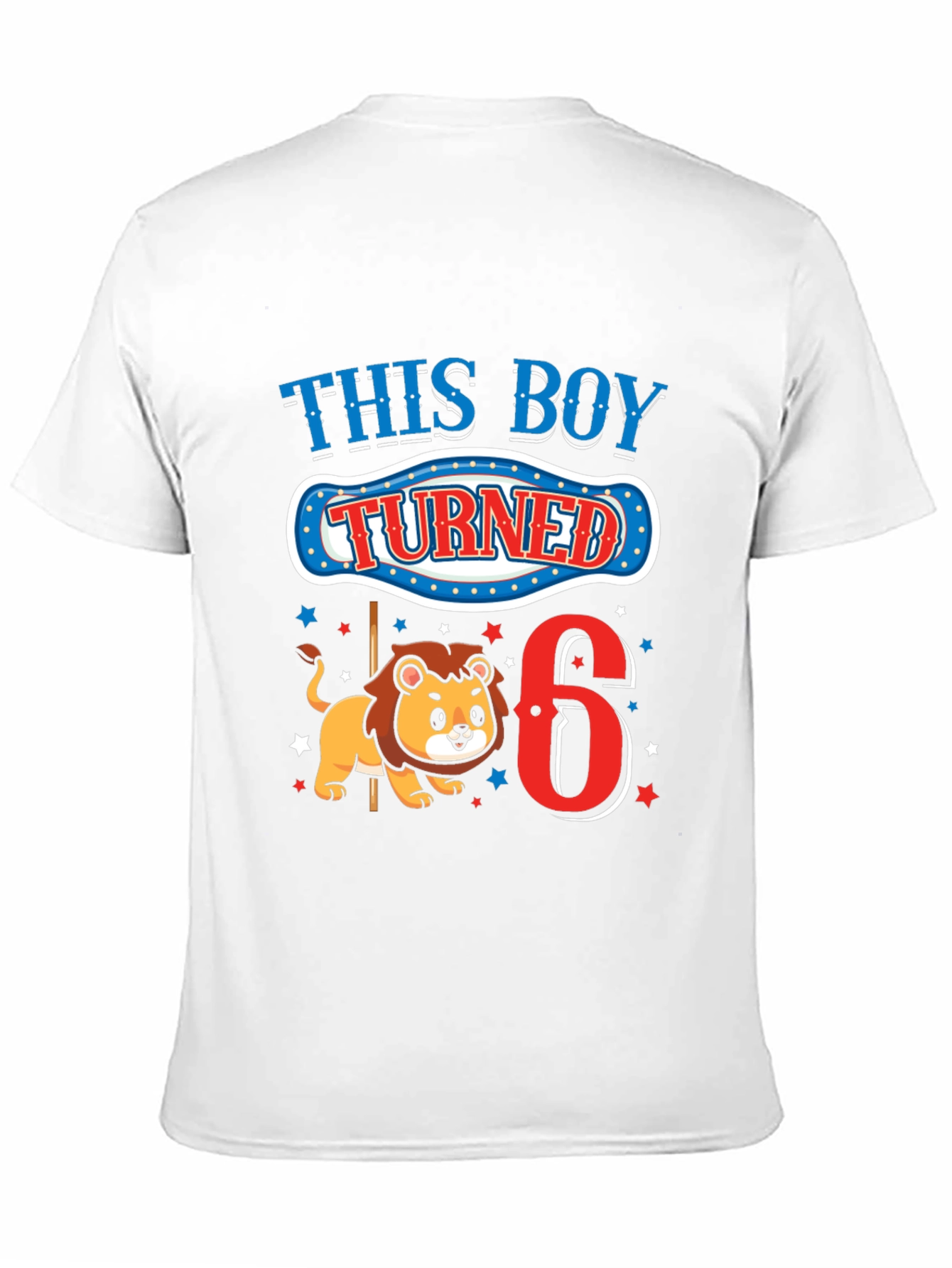 Boys 6th Birthday Lion T-Shirt