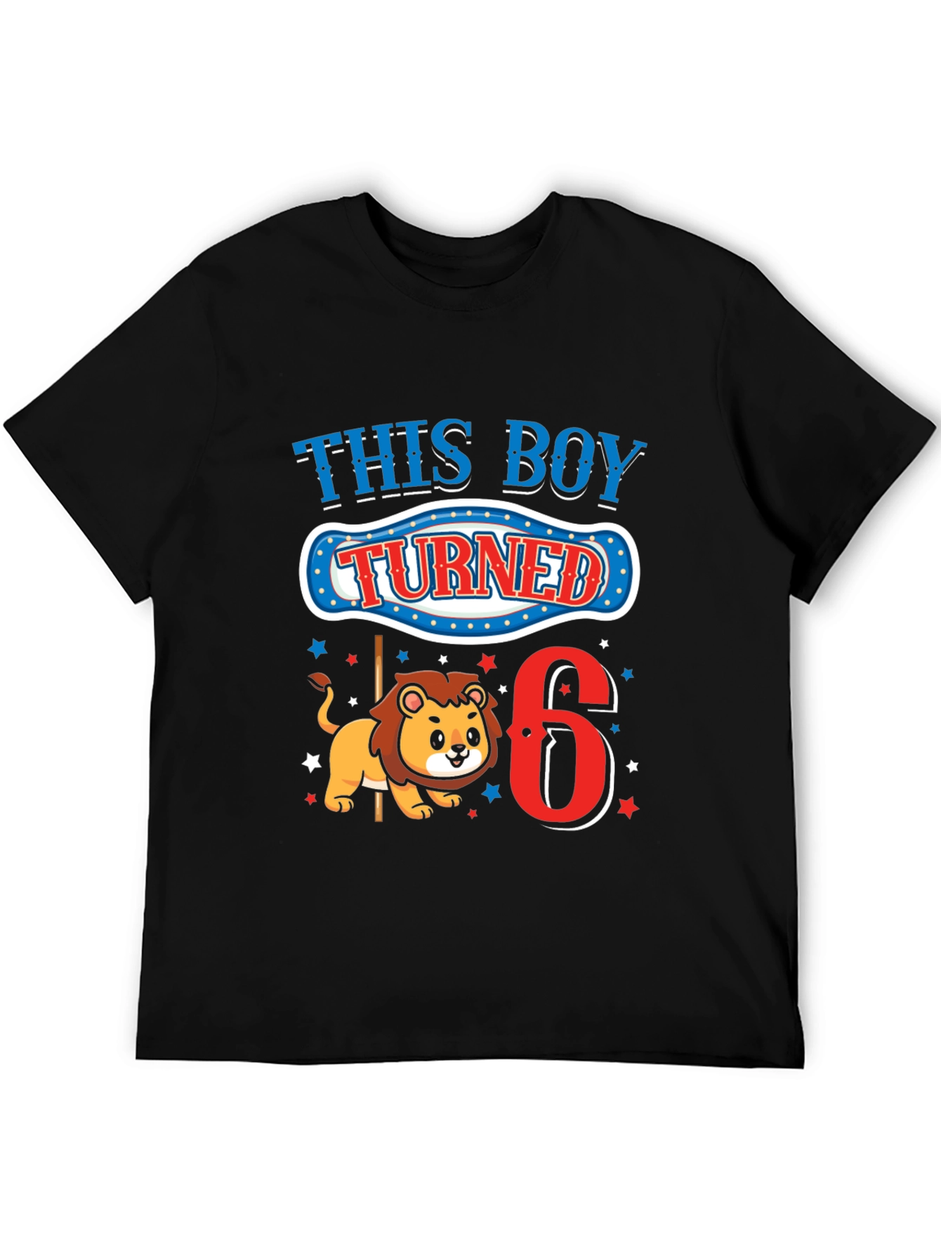 Boys 6th Birthday Lion T-Shirt