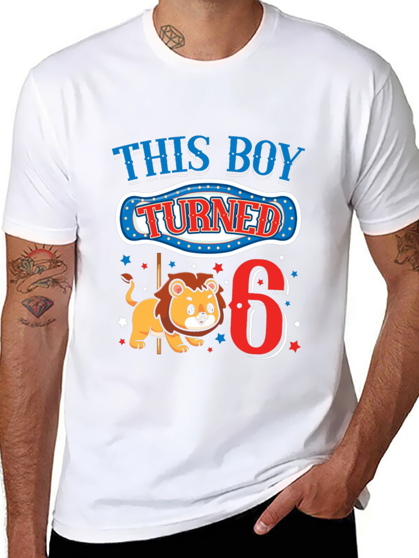Boys 6th Birthday Lion T-Shirt