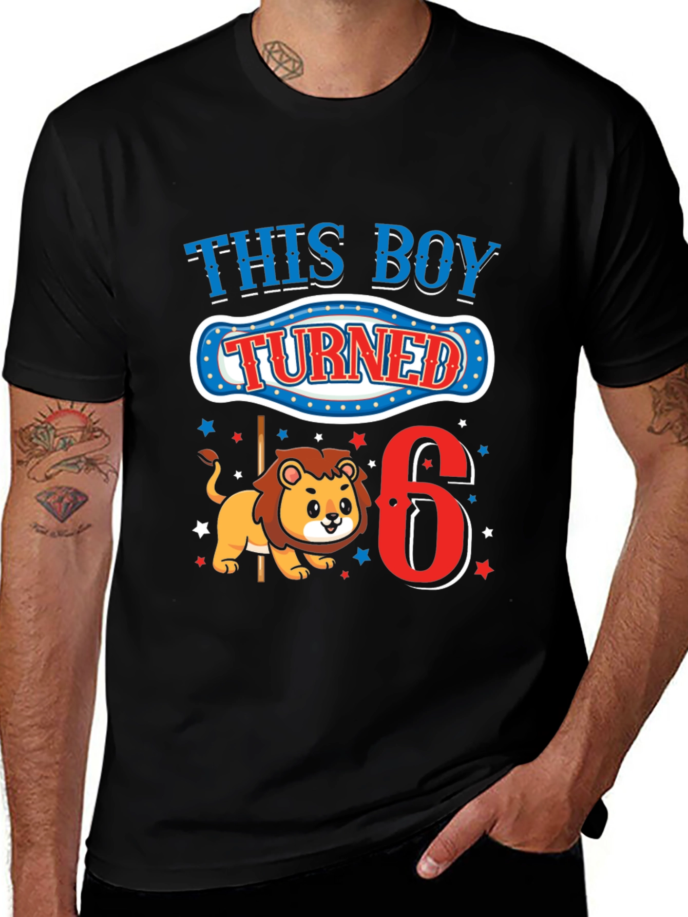 Boys 6th Birthday Lion T-Shirt