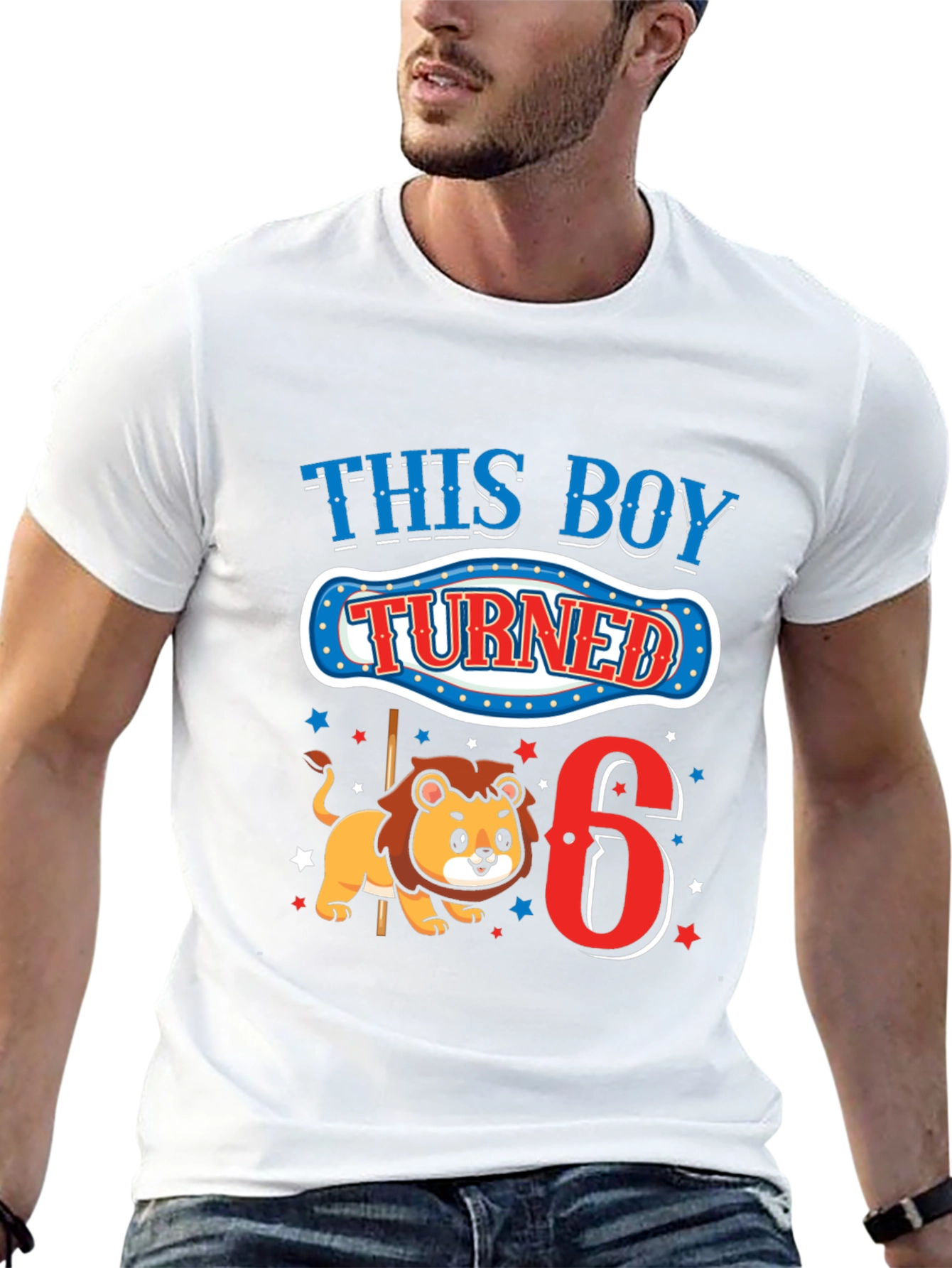 Boys 6th Birthday Lion T-Shirt