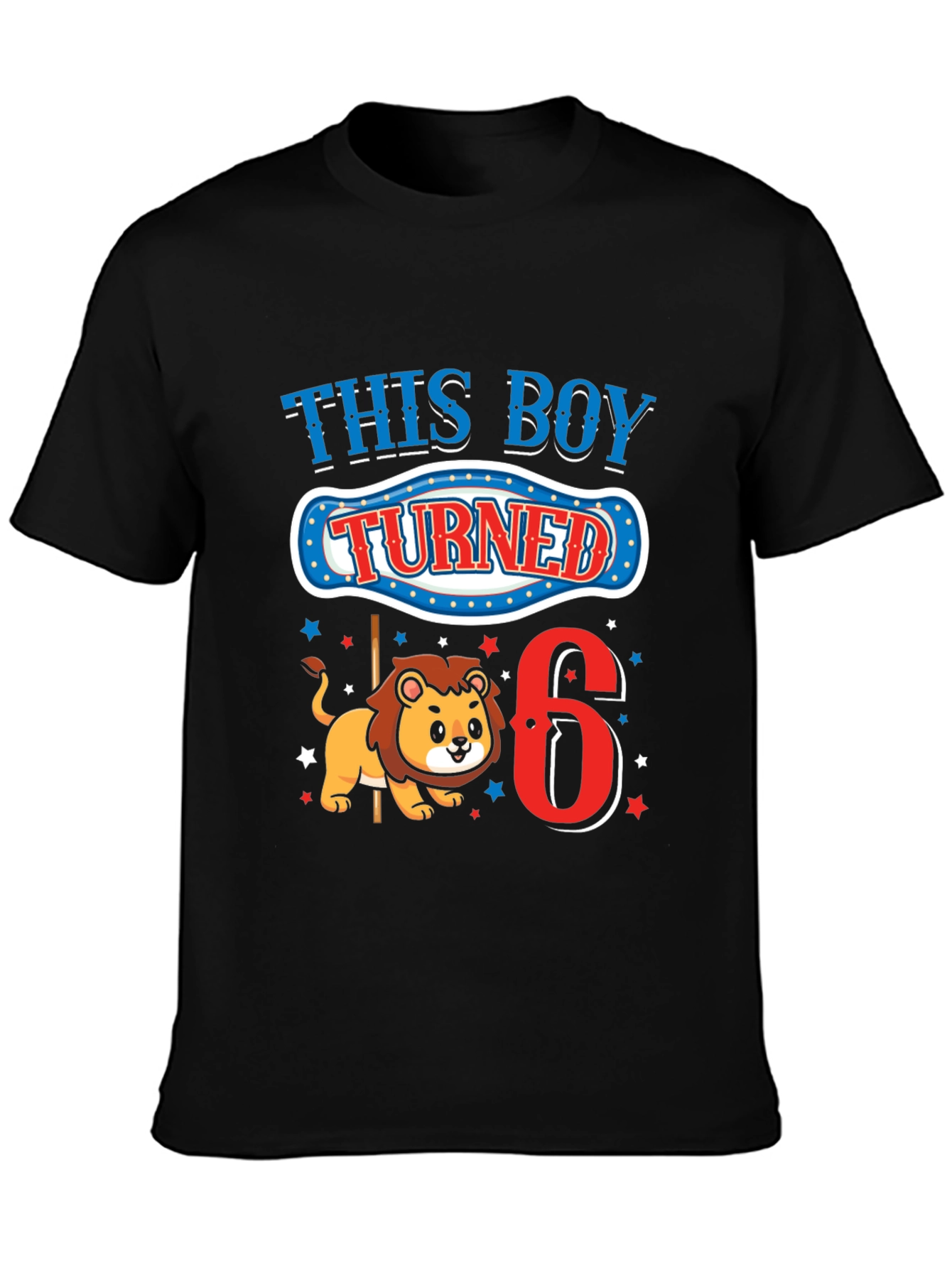 Boys 6th Birthday Lion T-Shirt