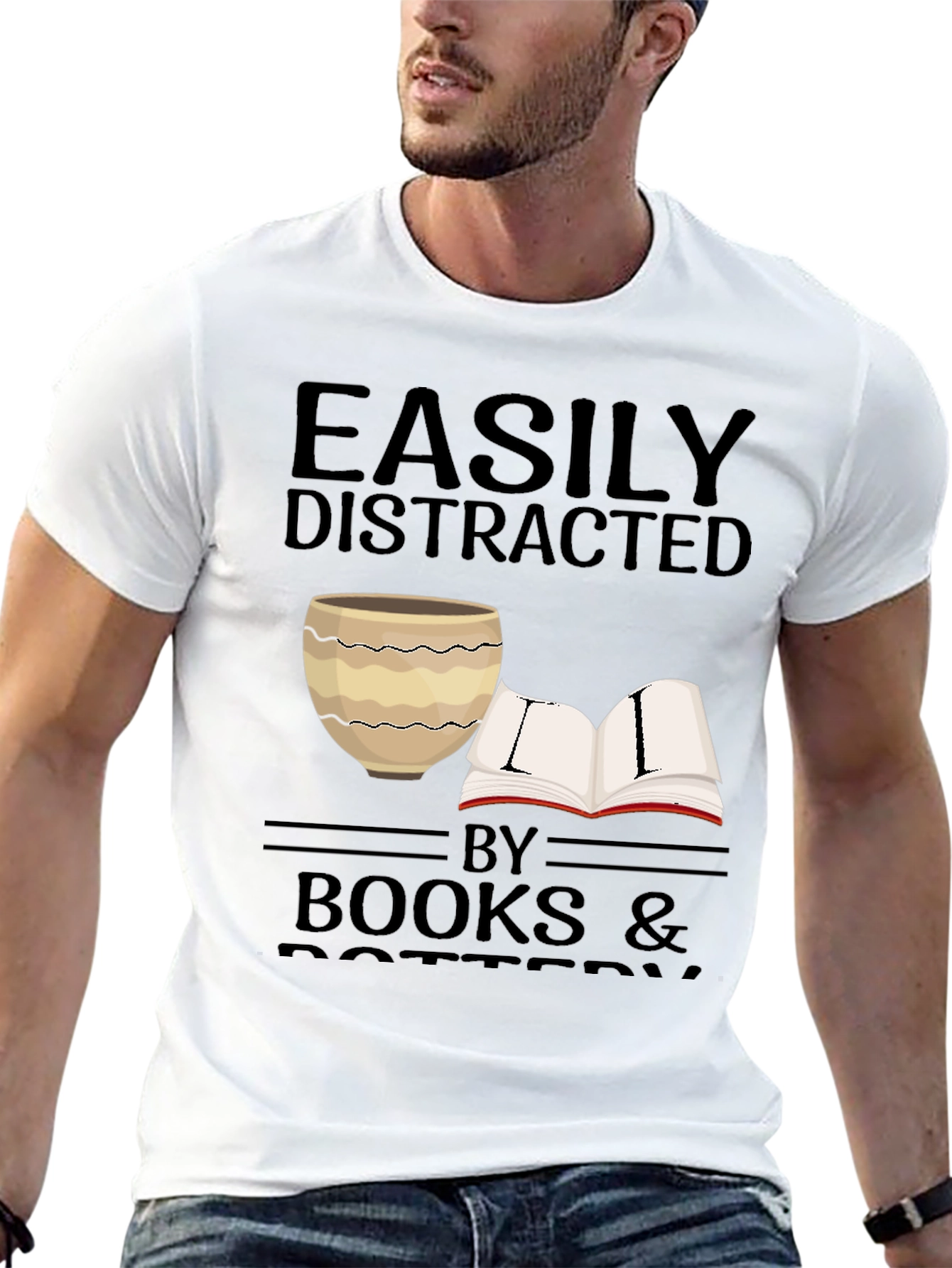 Easily Distracted by Books & Pottery T-Shirt