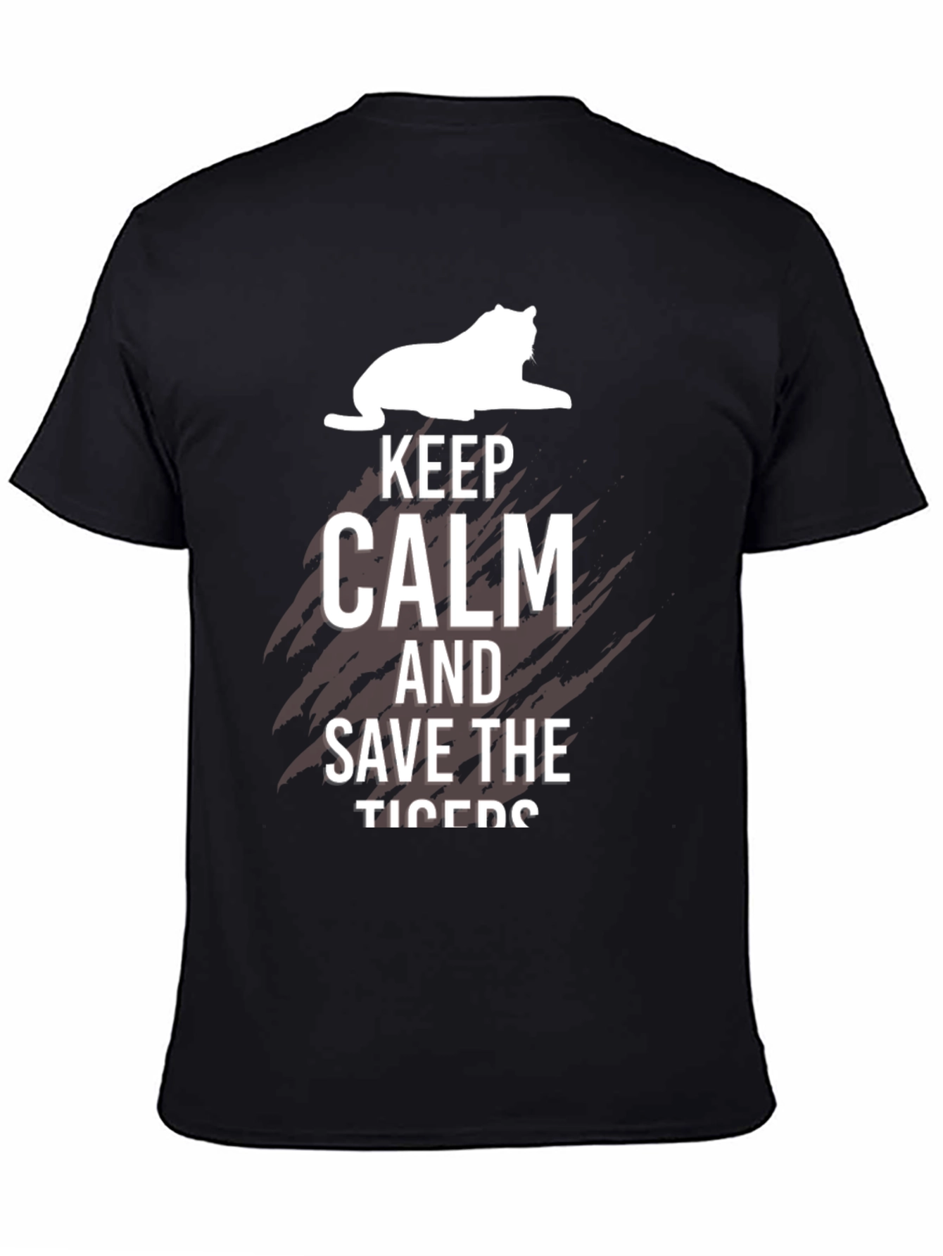 Keep Calm Save Tigers Black T-Shirt