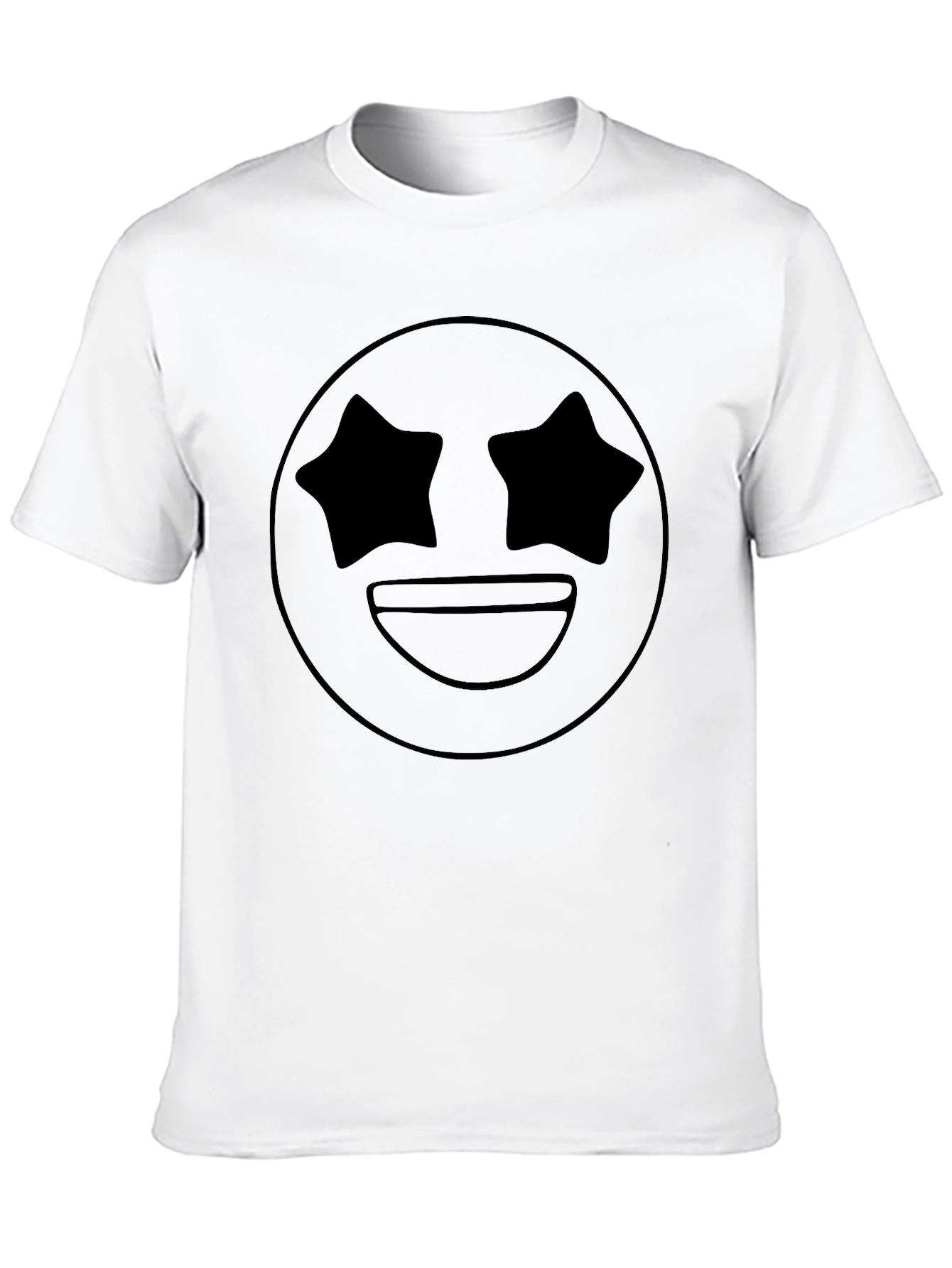 Star Eyes Emoji Black T-Shirt