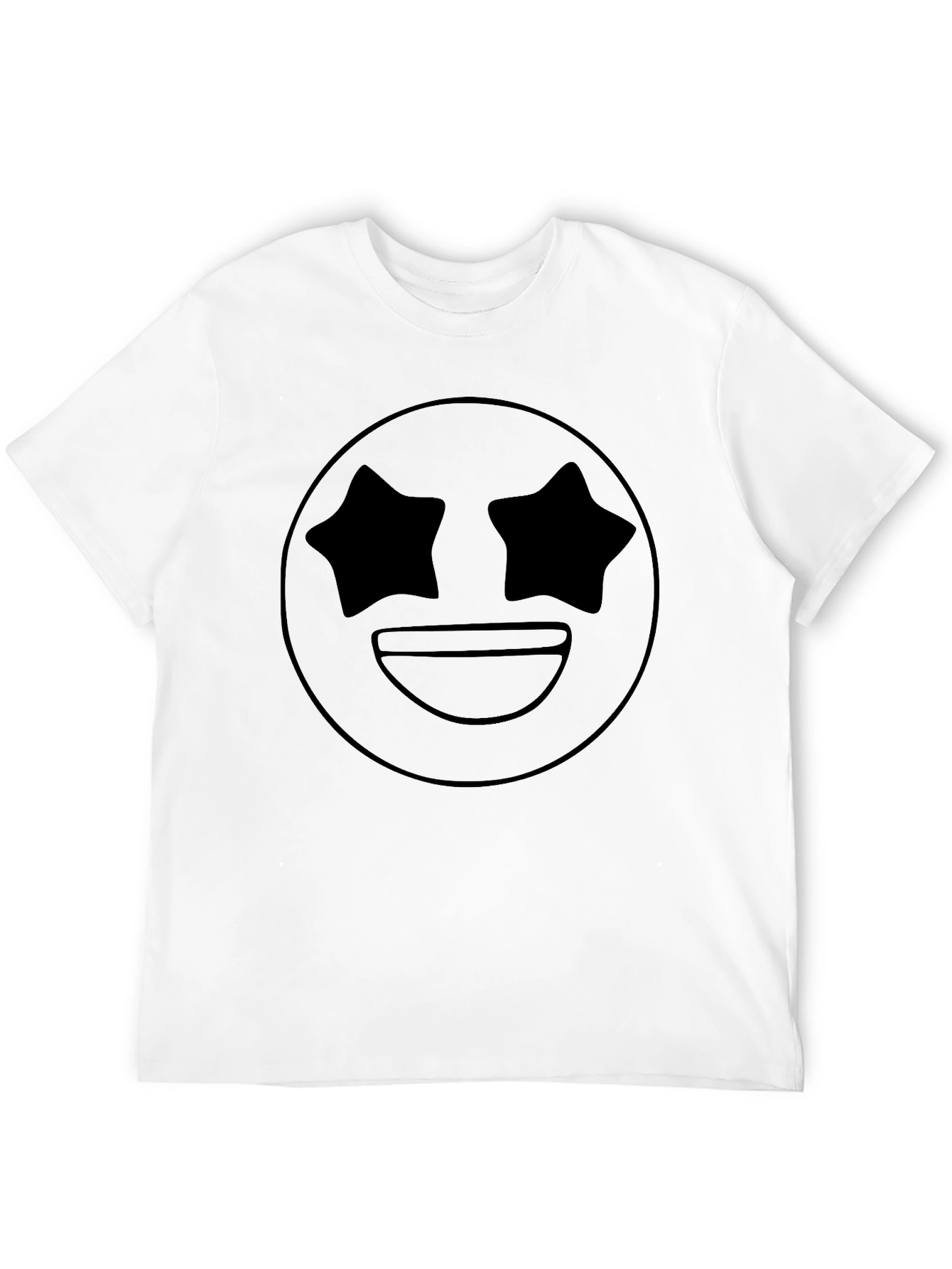 Star Eyes Emoji Black T-Shirt