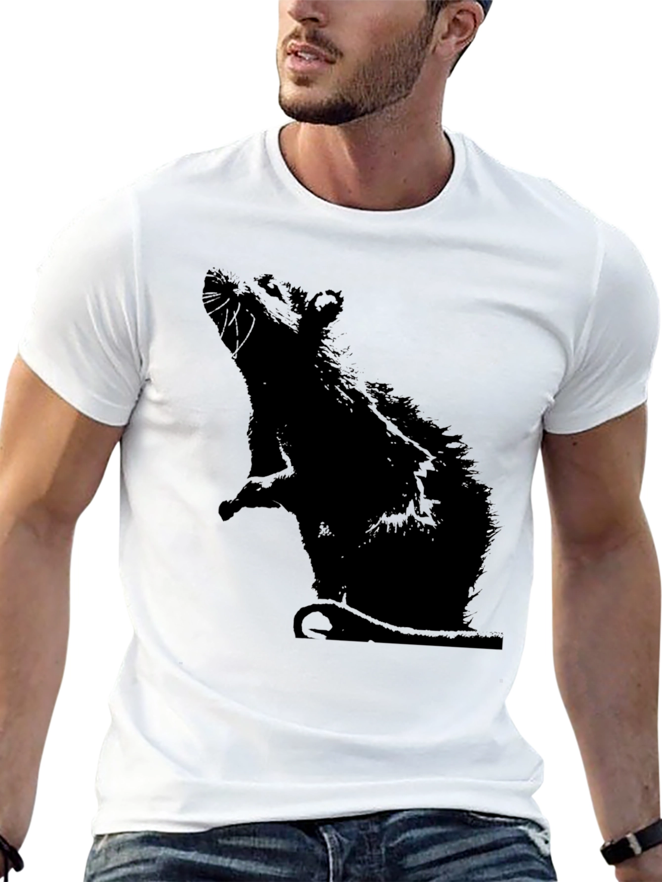 Rat Silhouette Graphic Tee - Classic Black T-Shirt