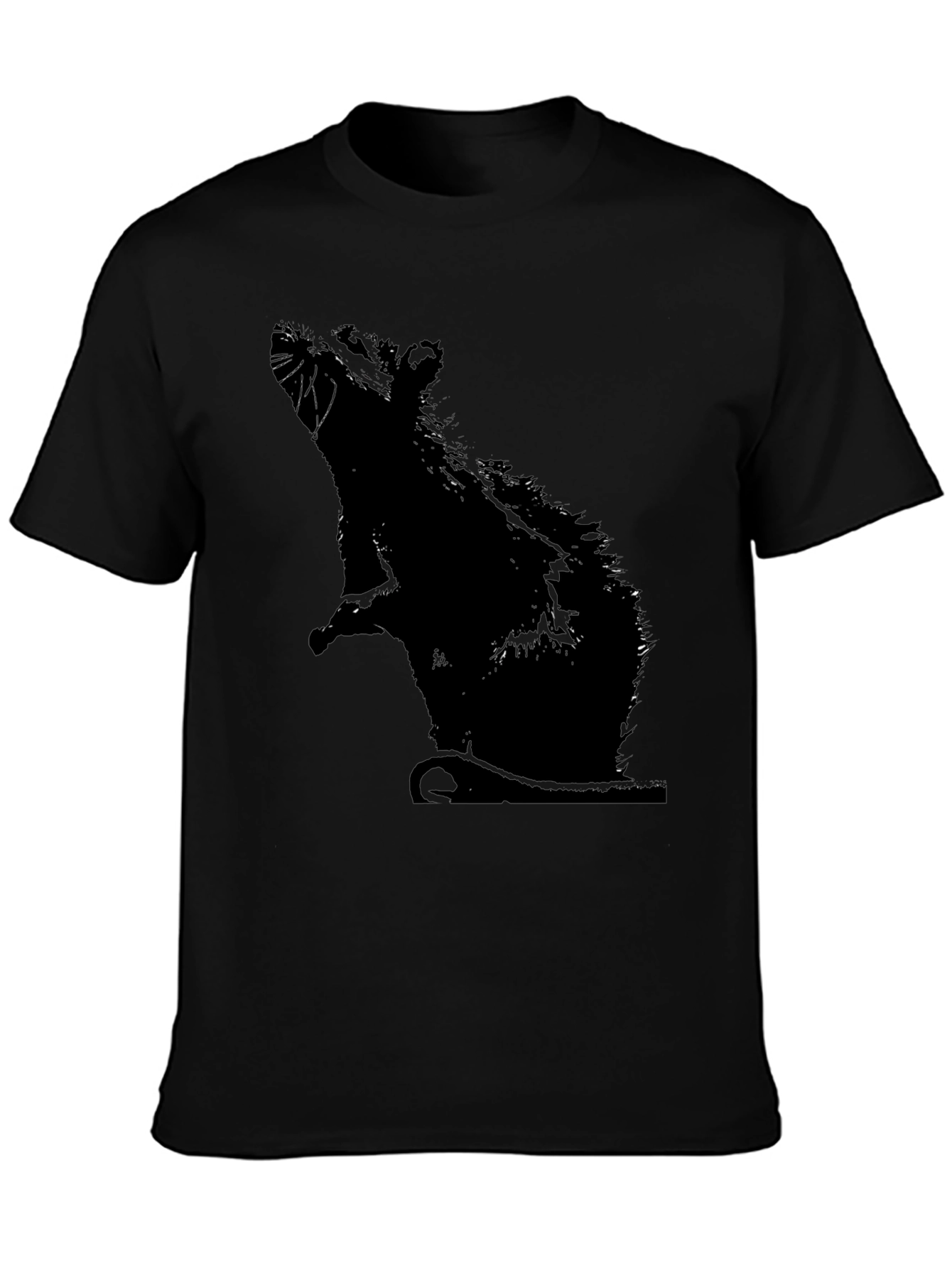 Rat Silhouette Graphic Tee - Classic Black T-Shirt