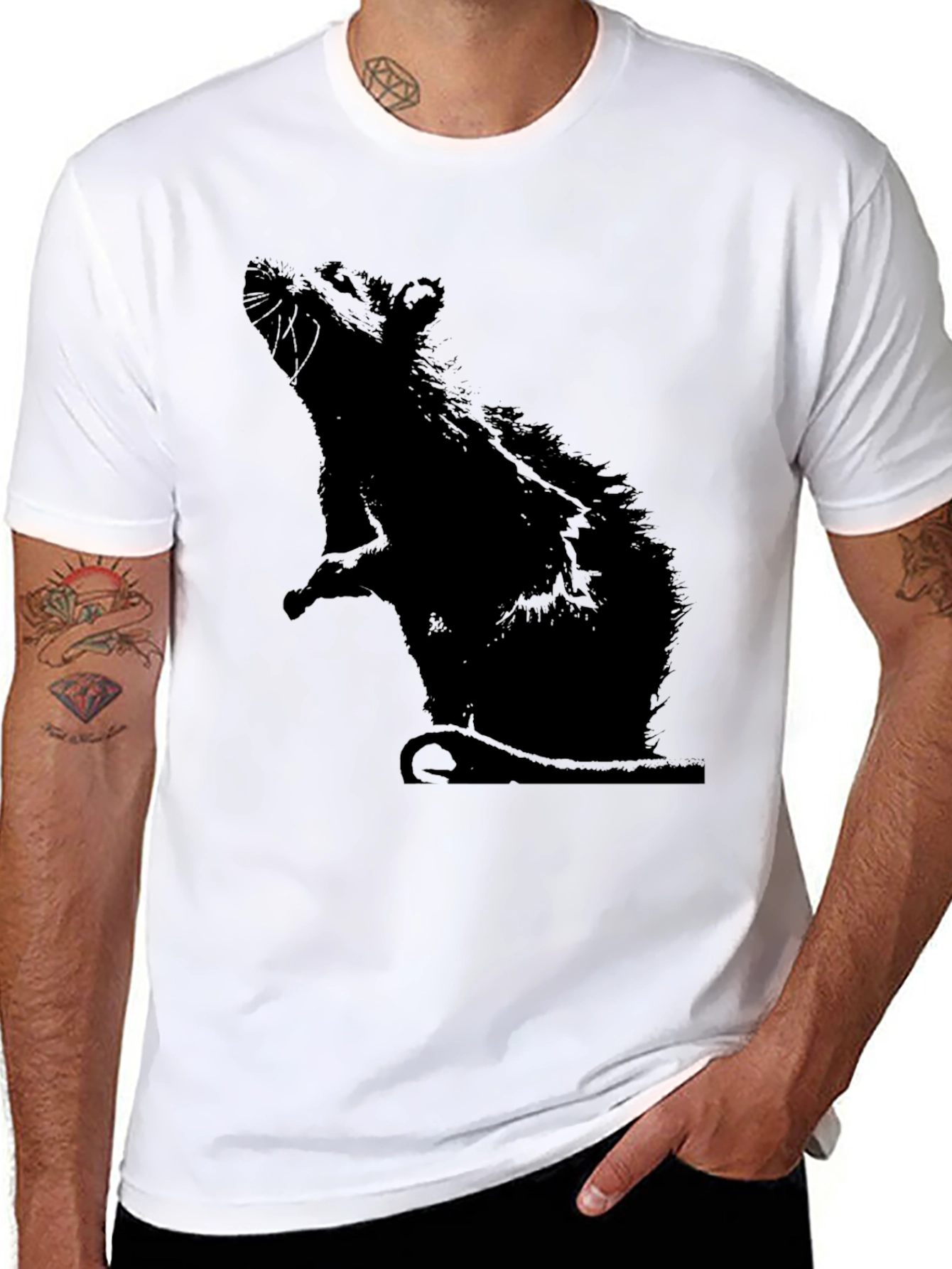 Rat Silhouette Graphic Tee - Classic Black T-Shirt