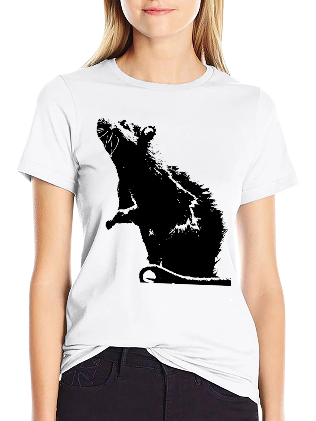 Rat Silhouette Graphic Tee - Classic Black T-Shirt