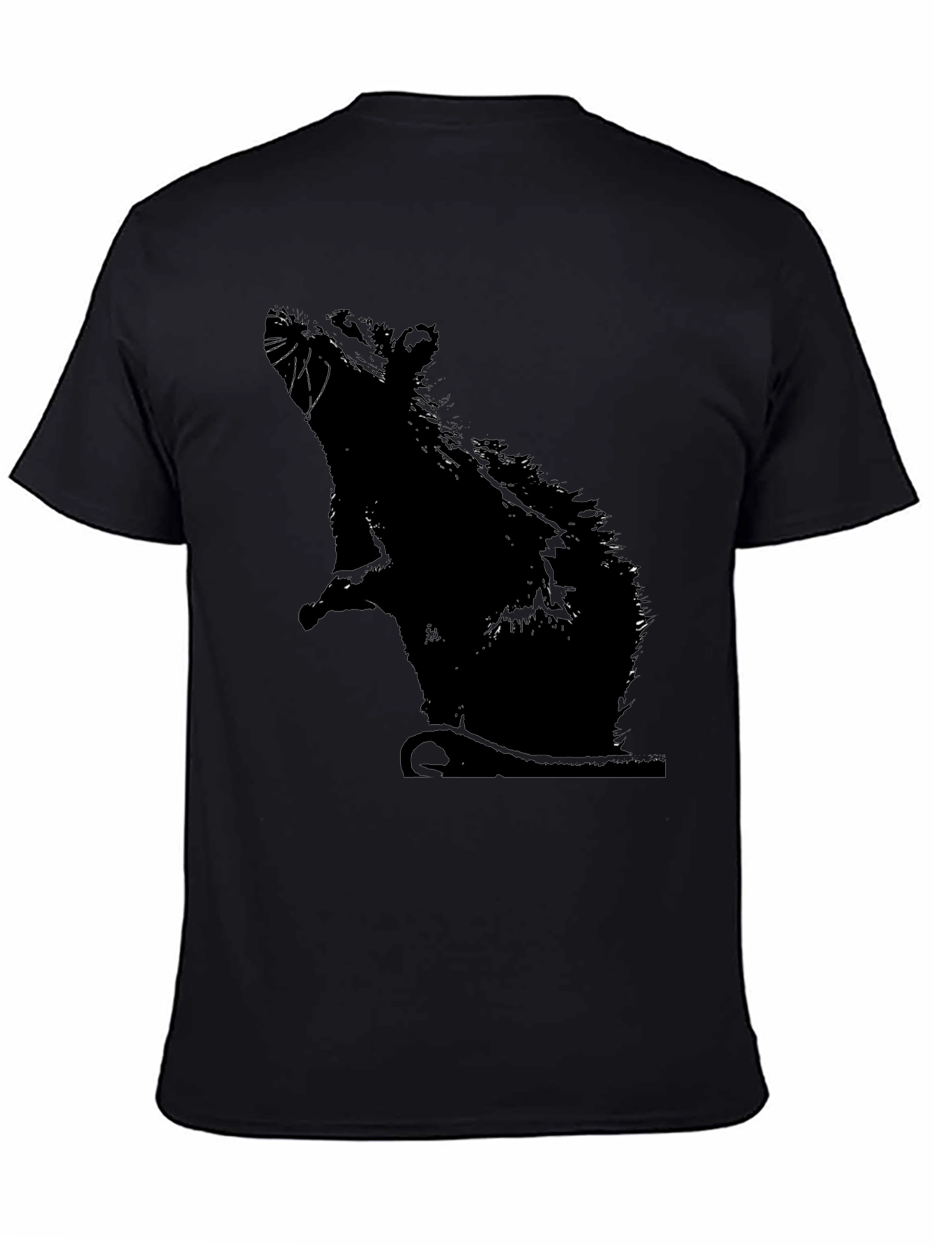 Rat Silhouette Graphic Tee - Classic Black T-Shirt