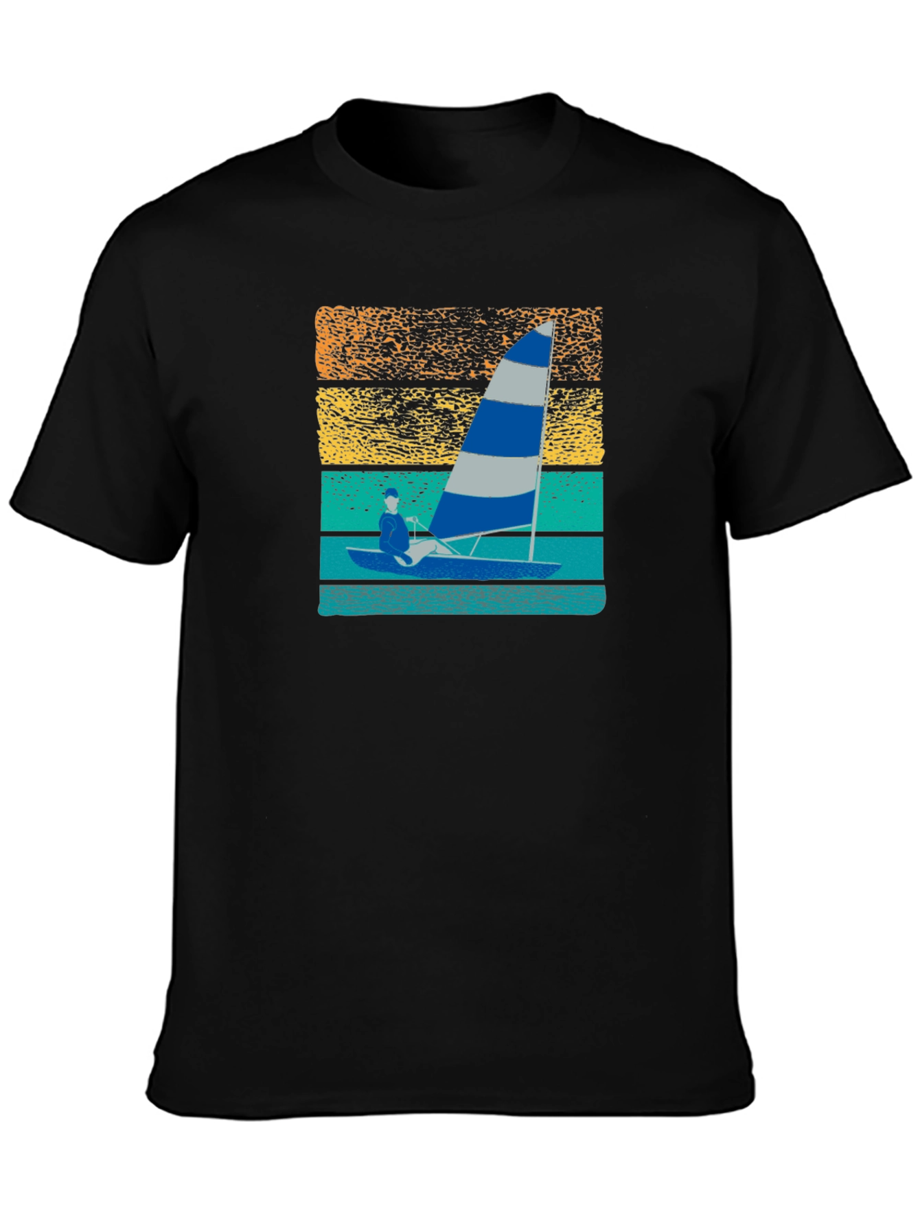 Sailing T-Shirt with Retro Sunset Design