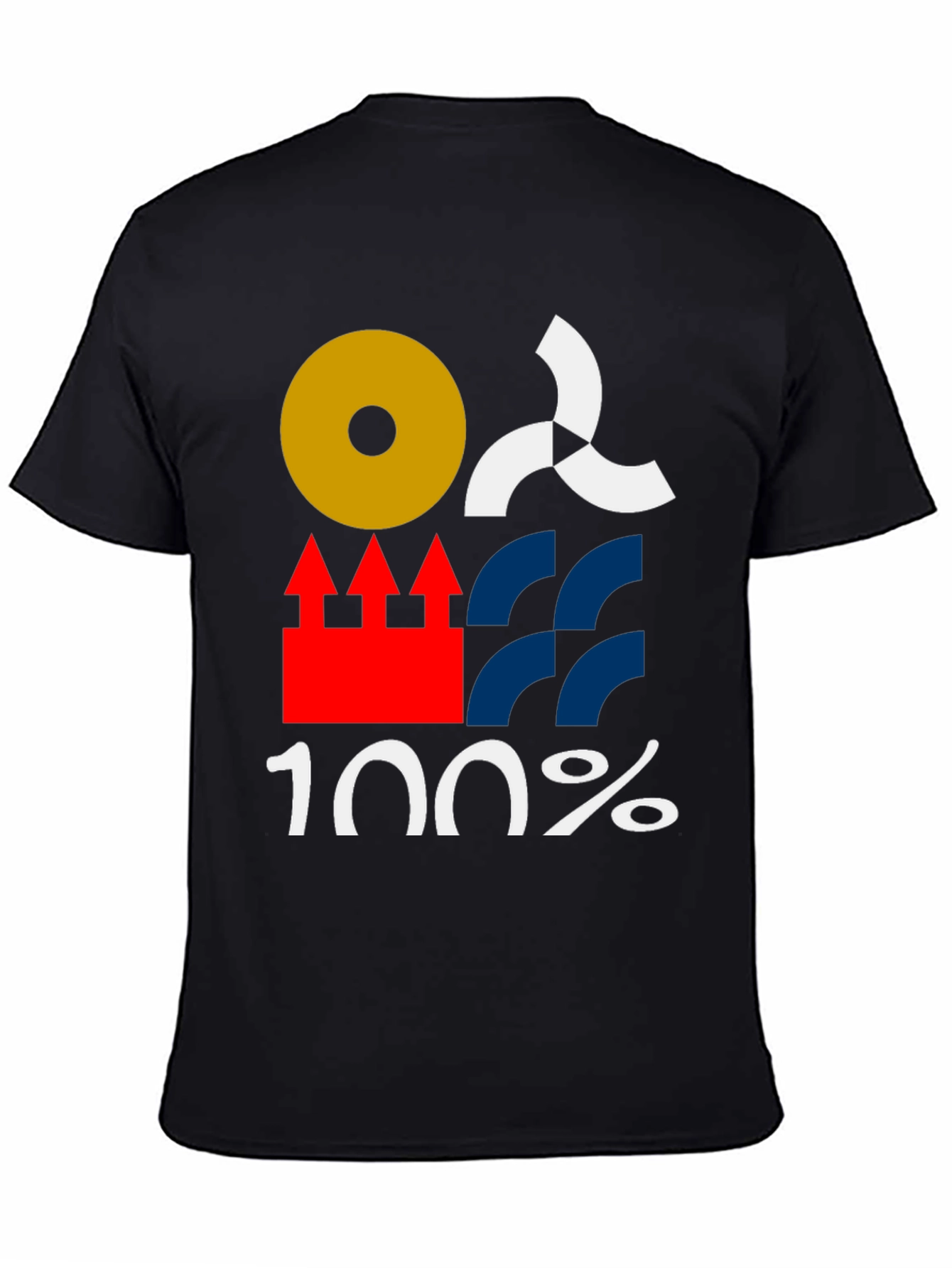 Abstract Graphic Tee - 100% Cotton Black T-Shirt