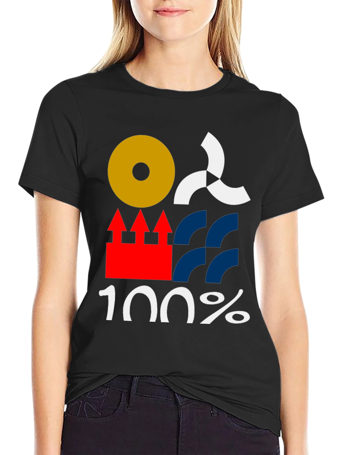 Abstract Graphic Tee - 100% Cotton Black T-Shirt