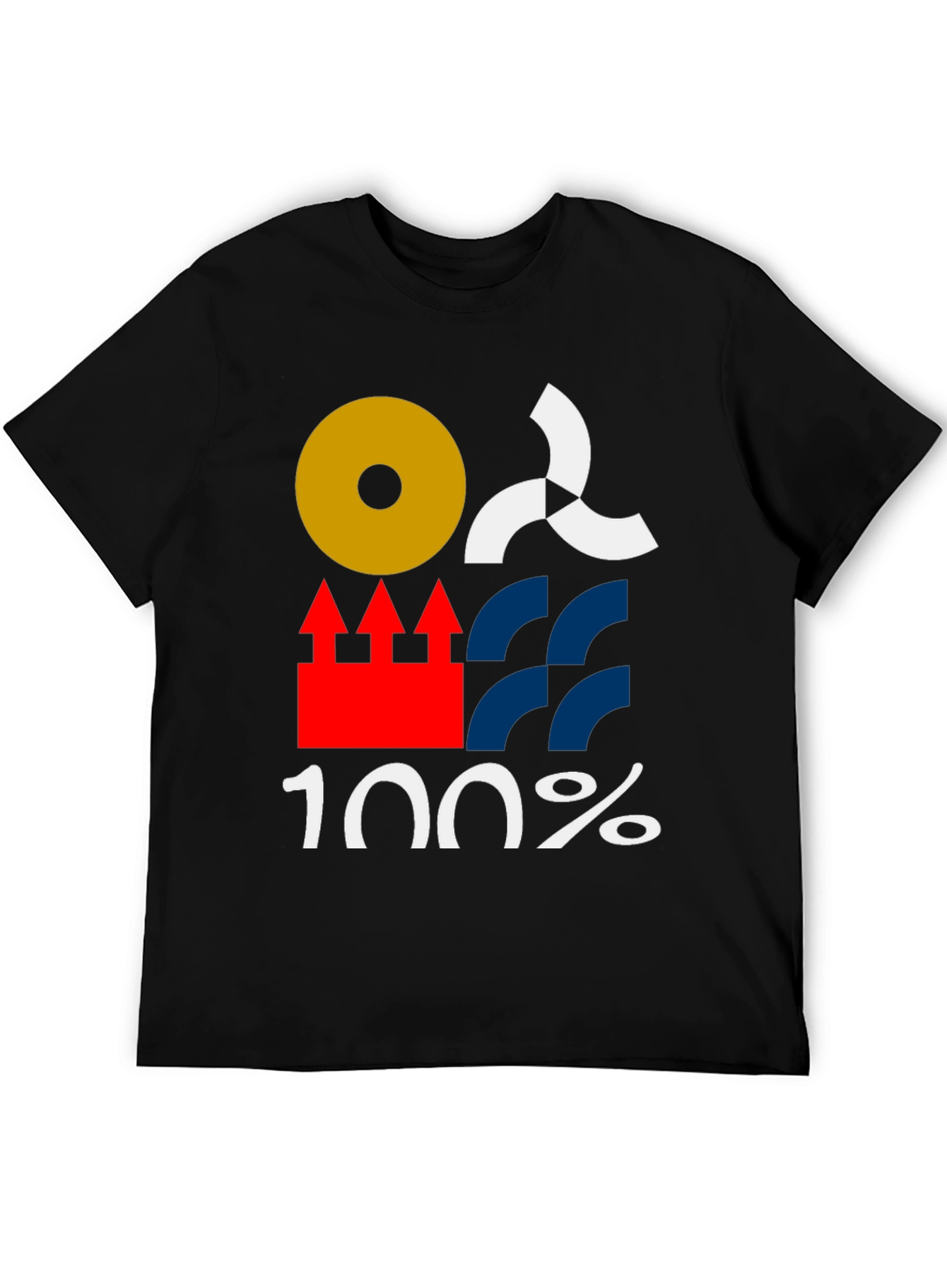 Abstract Graphic Tee - 100% Cotton Black T-Shirt