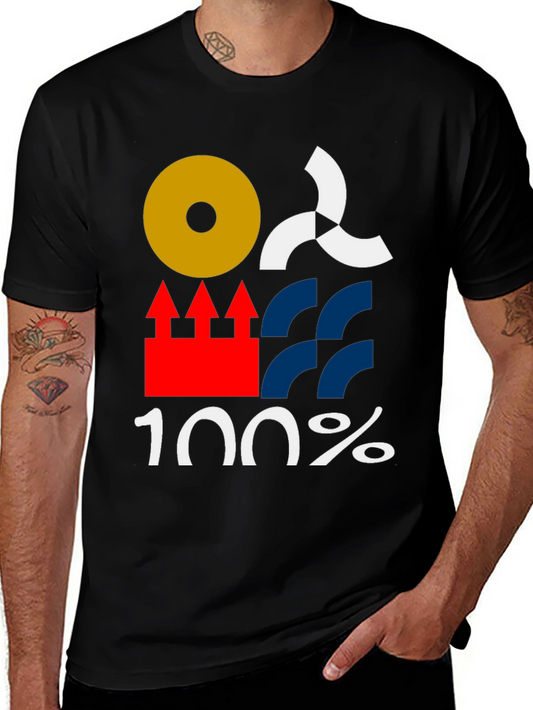 Abstract Graphic Tee - 100% Cotton Black T-Shirt