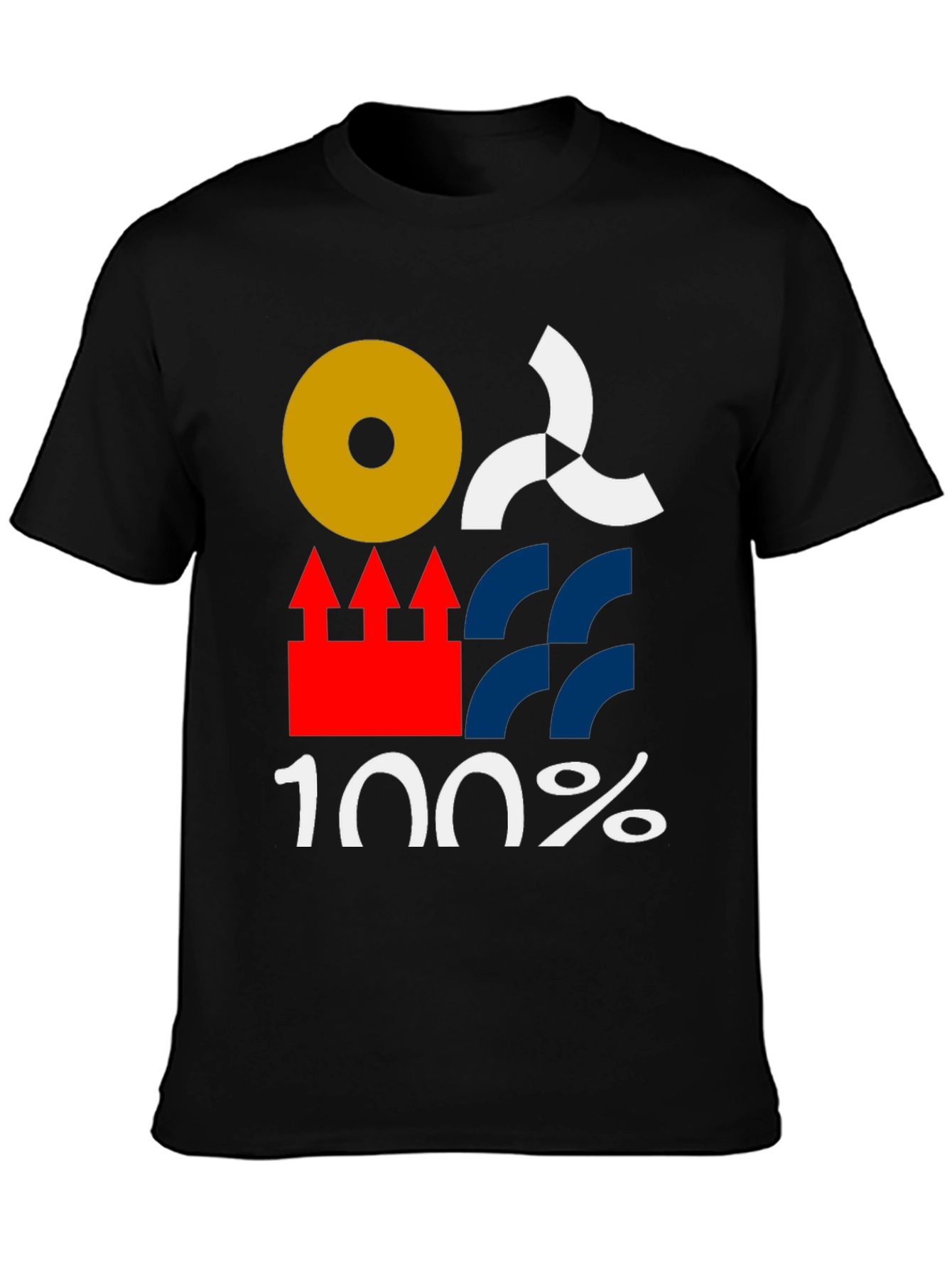 Abstract Graphic Tee - 100% Cotton Black T-Shirt