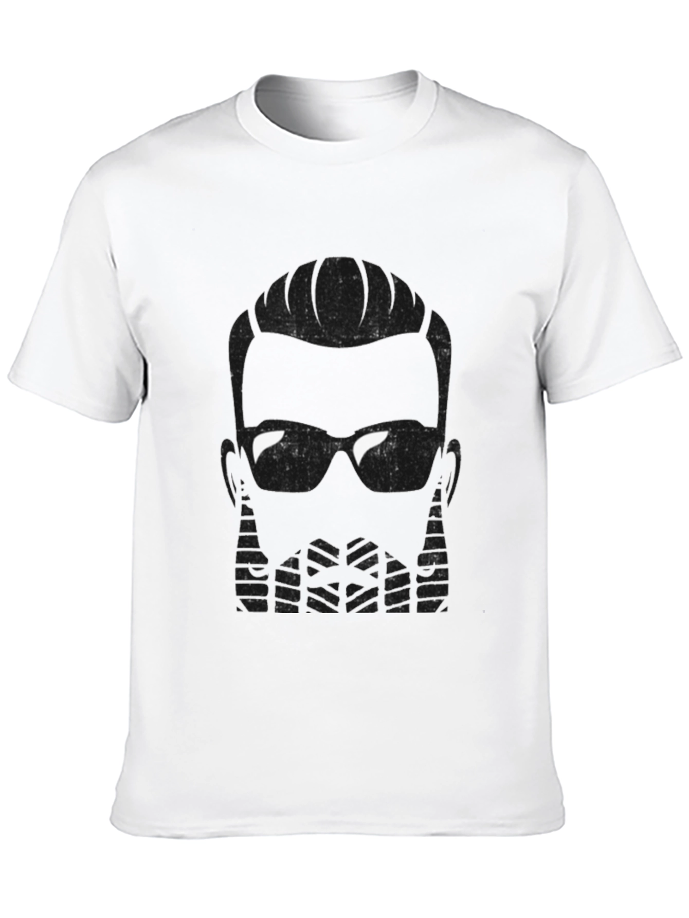 Cool Bearded Man Graphic Tee - Stylish Black T-Shirt