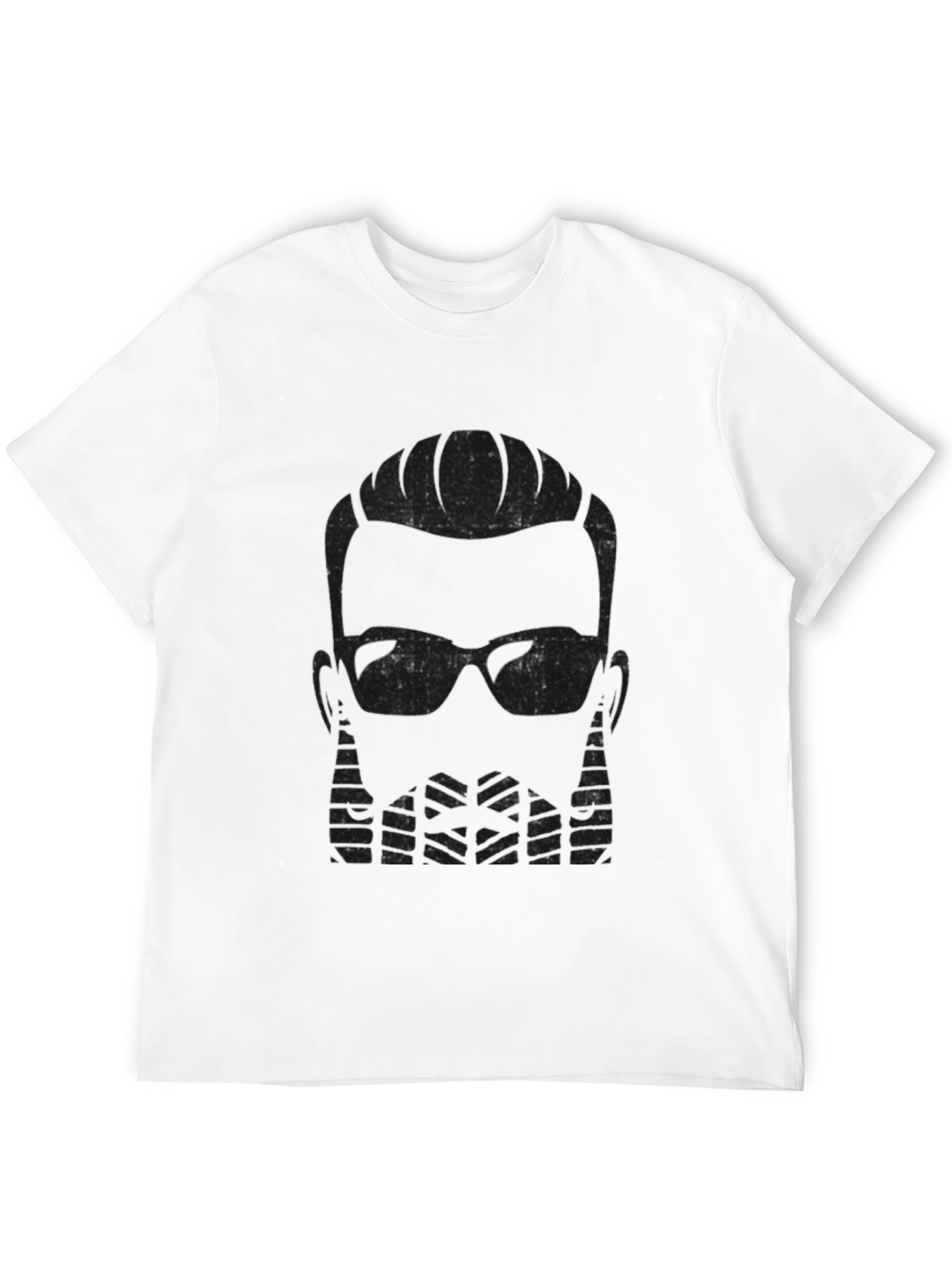 Cool Bearded Man Graphic Tee - Stylish Black T-Shirt