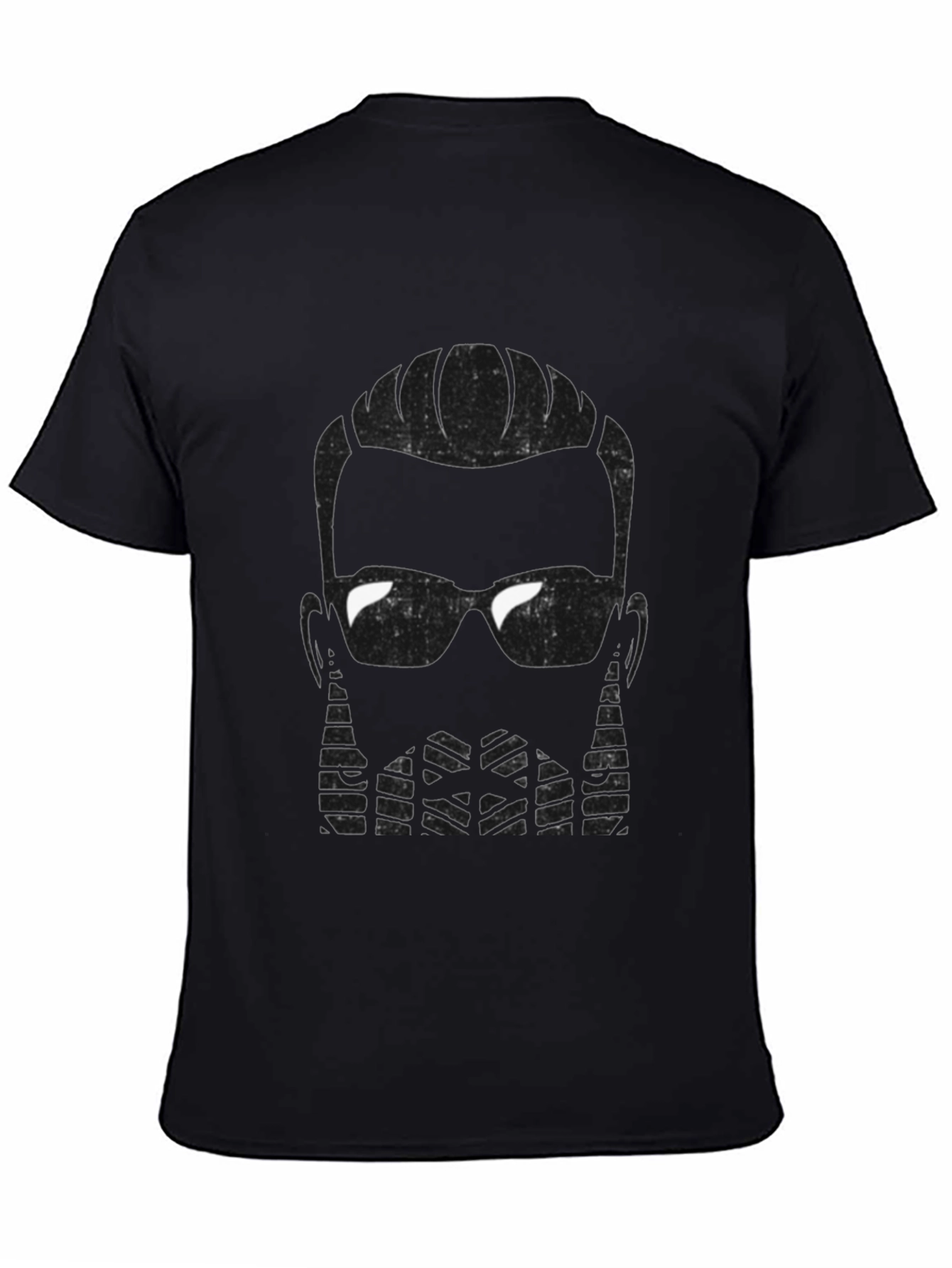 Cool Bearded Man Graphic Tee - Stylish Black T-Shirt