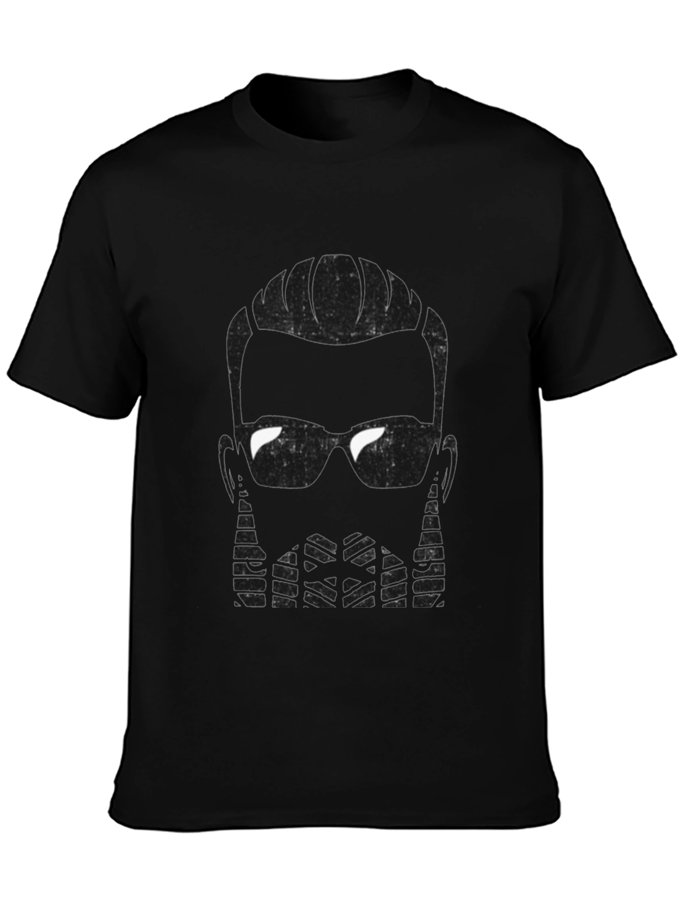 Cool Bearded Man Graphic Tee - Stylish Black T-Shirt