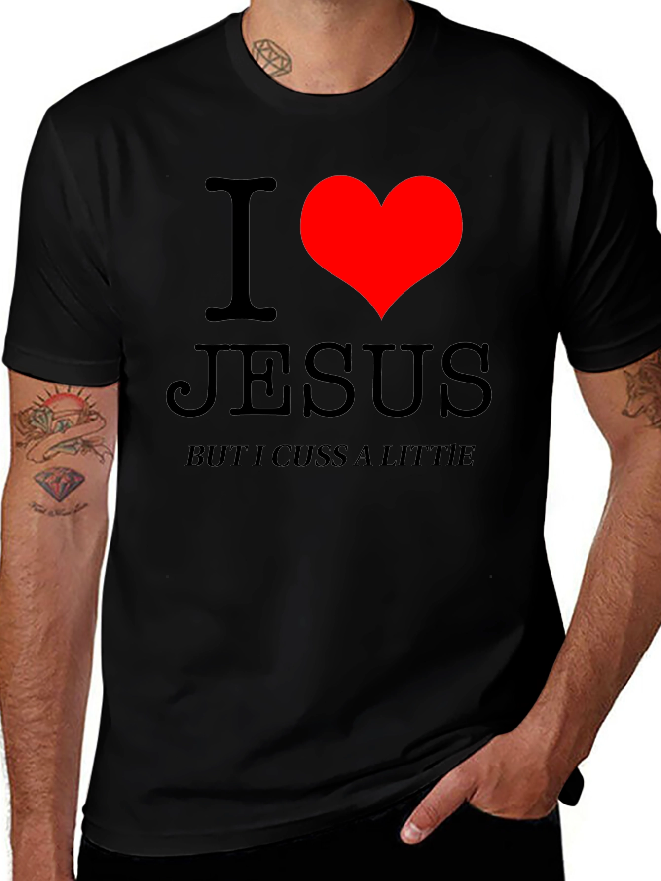 I Heart Jesus Graphic Tee - Cuss a Little