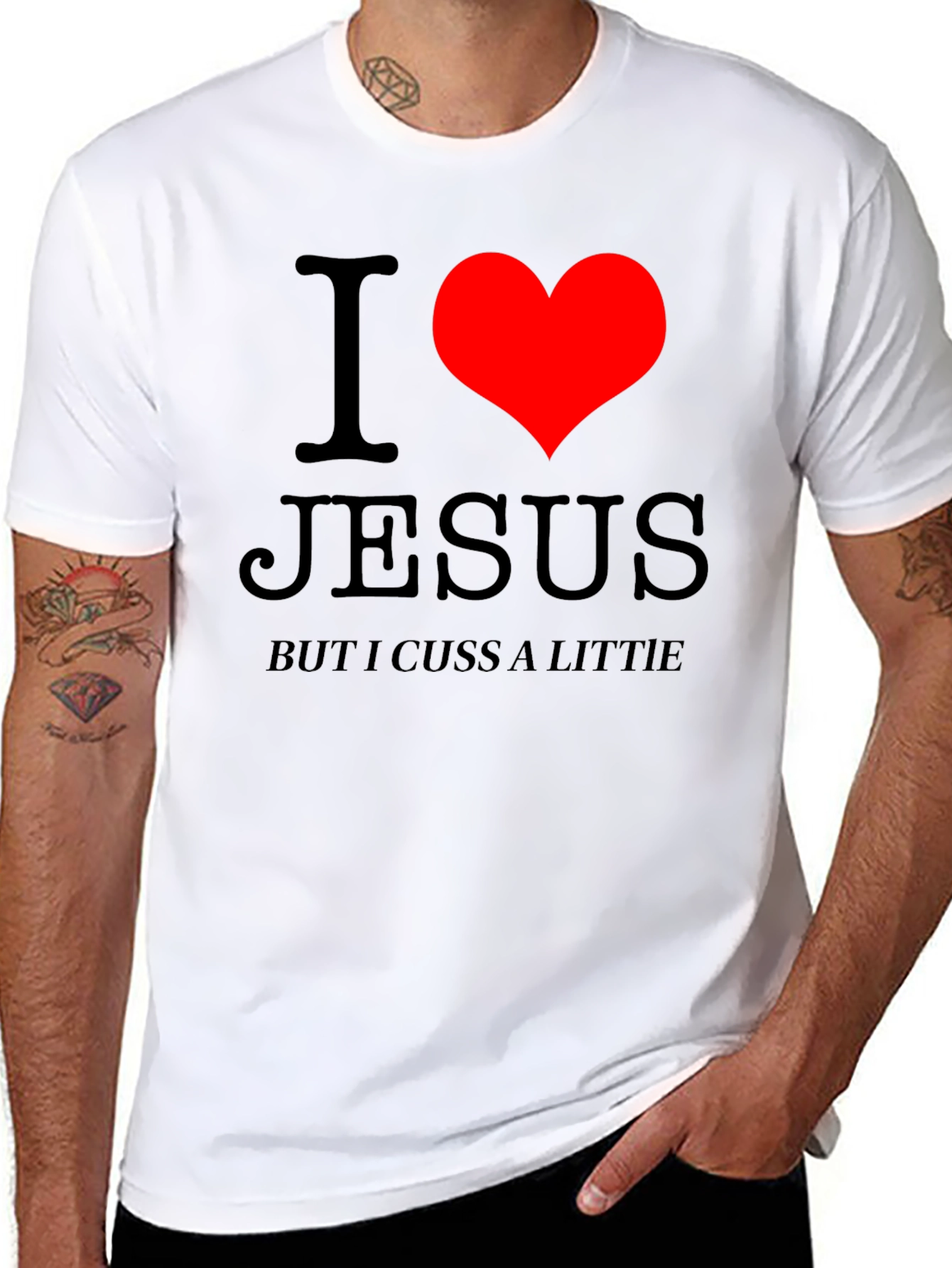 I Heart Jesus Graphic Tee - Cuss a Little