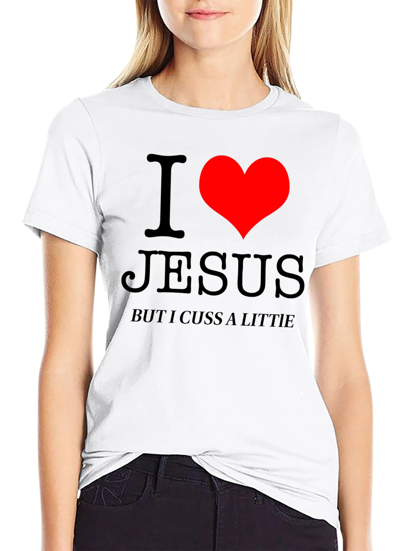 I Heart Jesus Graphic Tee - Cuss a Little