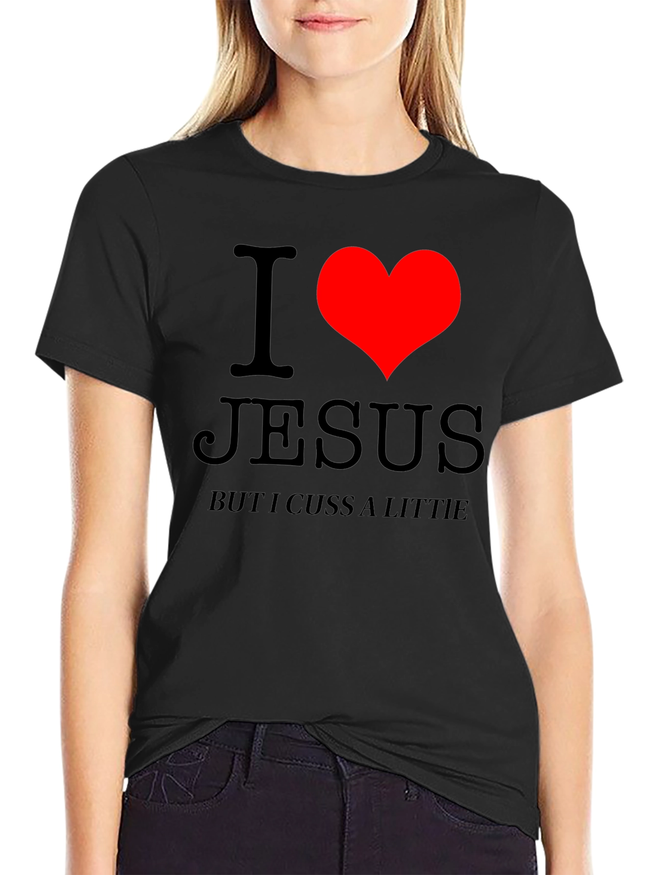 I Heart Jesus Graphic Tee - Cuss a Little