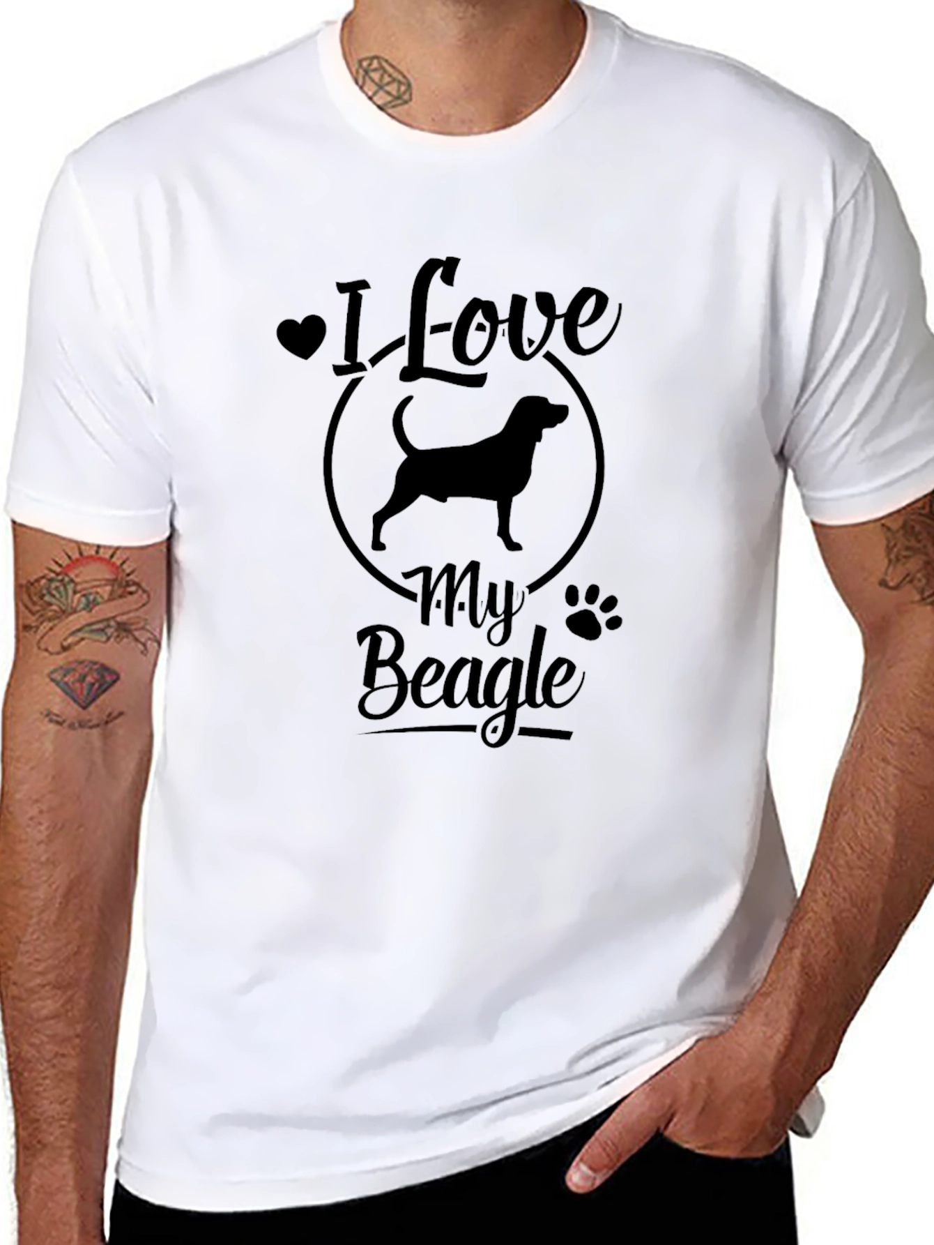 I Love My Beagle Black T-Shirt