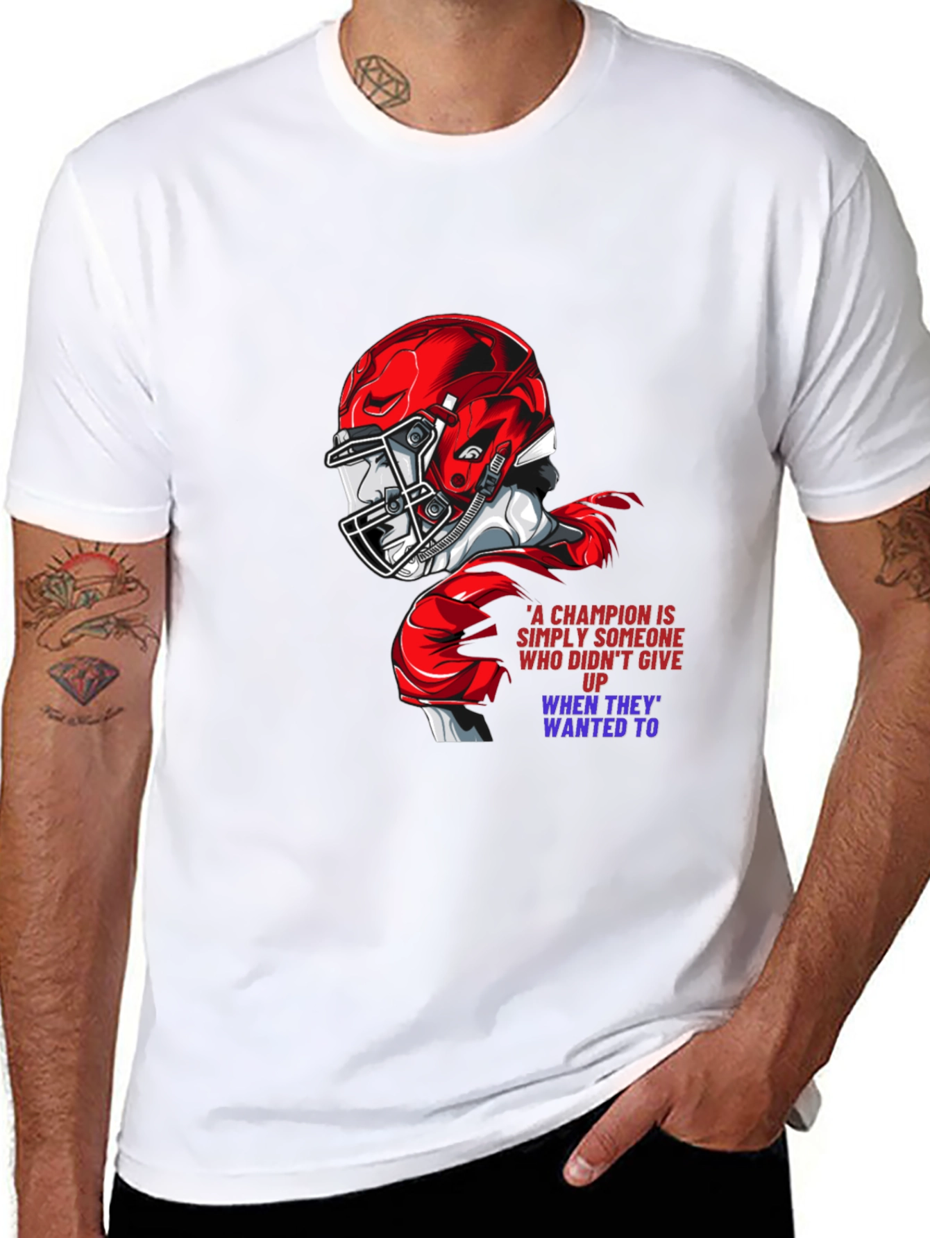 Champion Football Graphic Tee - Never Give Up