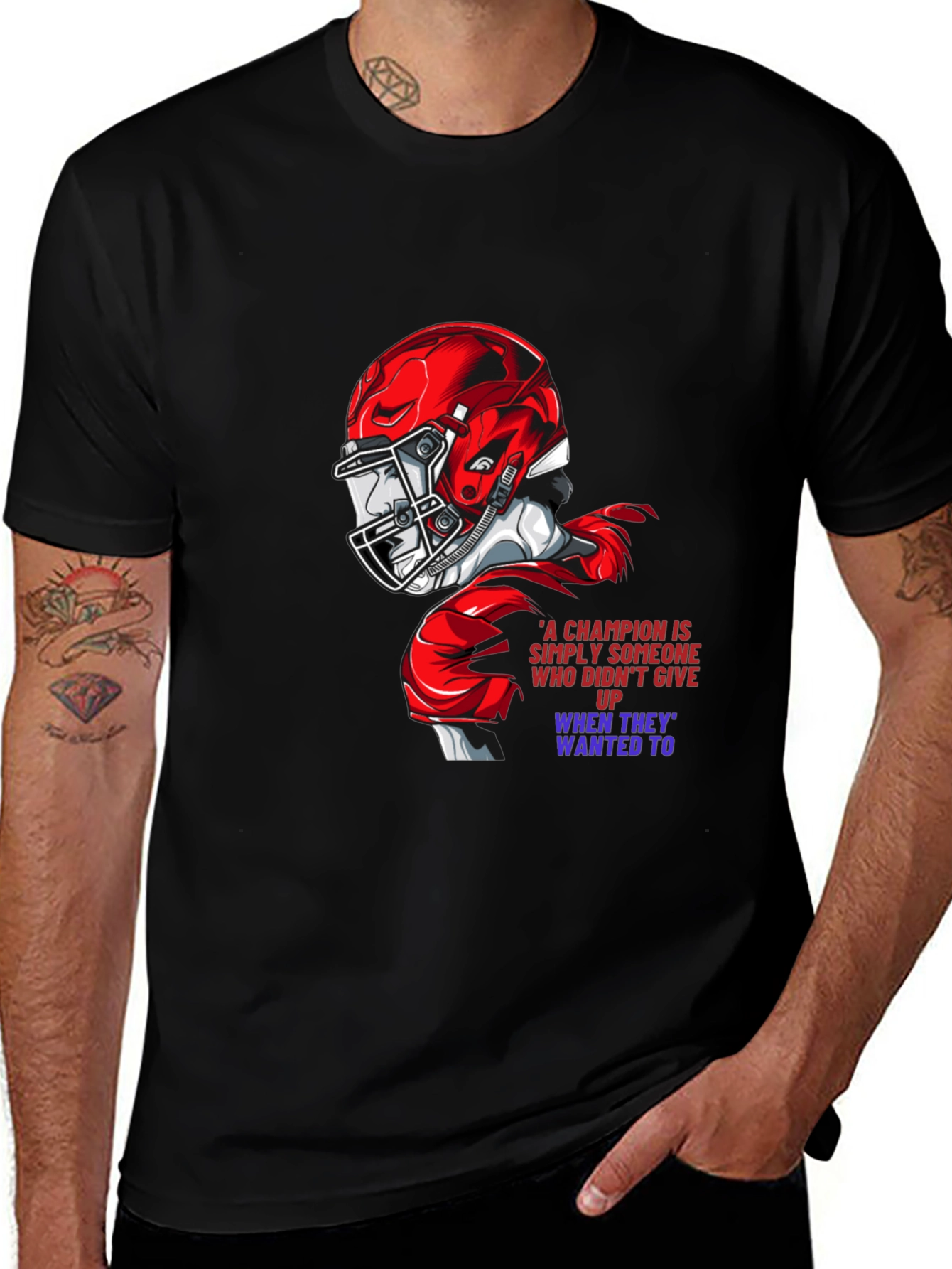 Champion Football Graphic Tee - Never Give Up