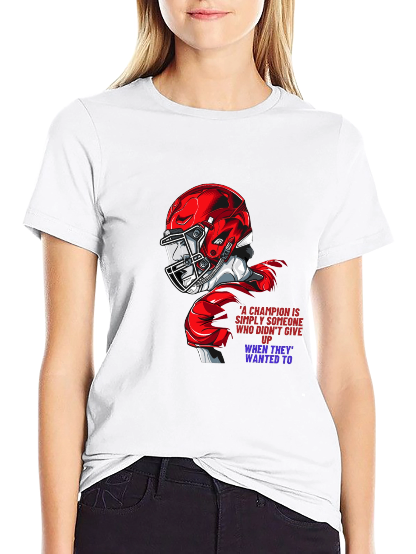 Champion Football Graphic Tee - Never Give Up