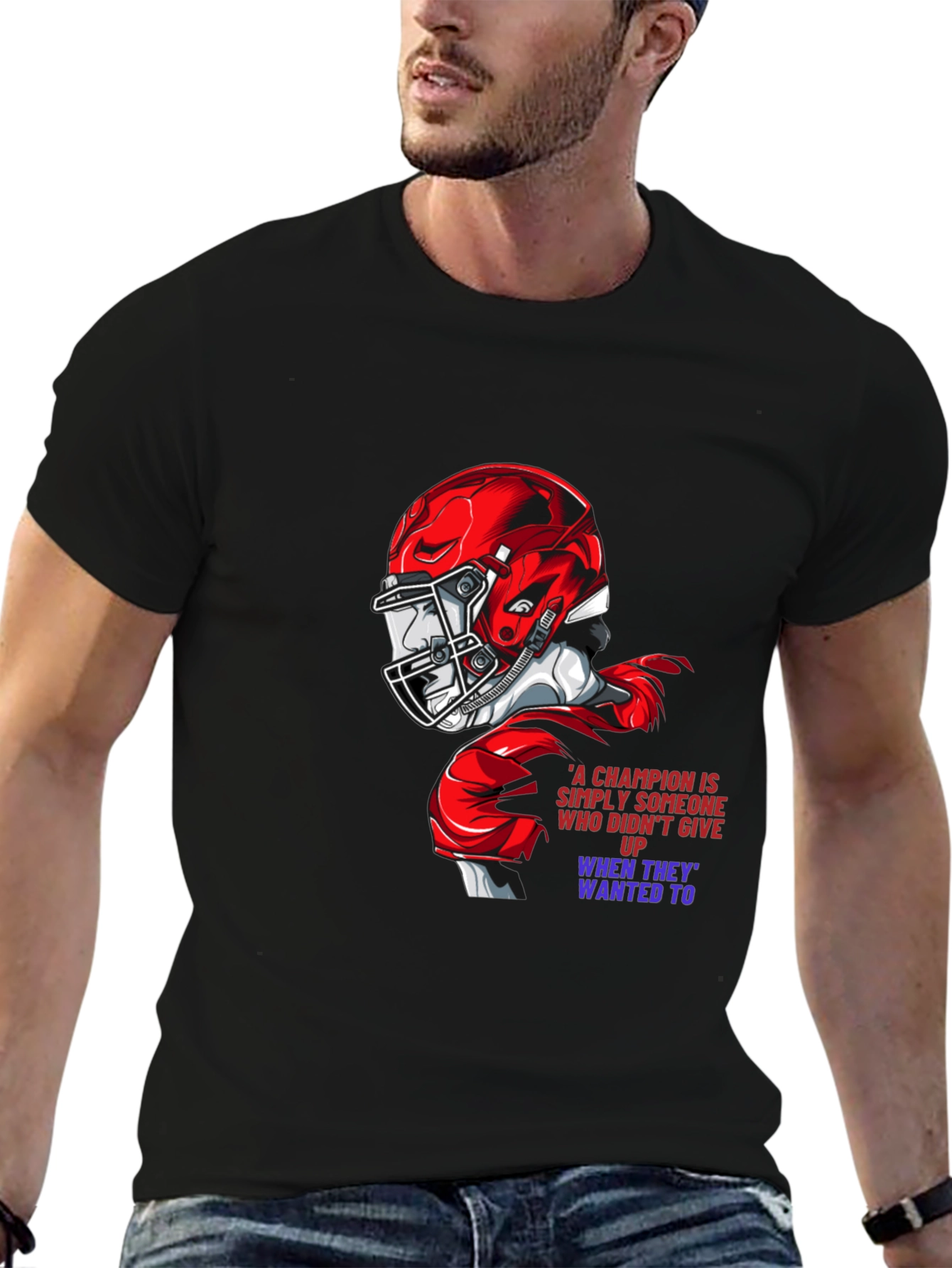 Champion Football Graphic Tee - Never Give Up