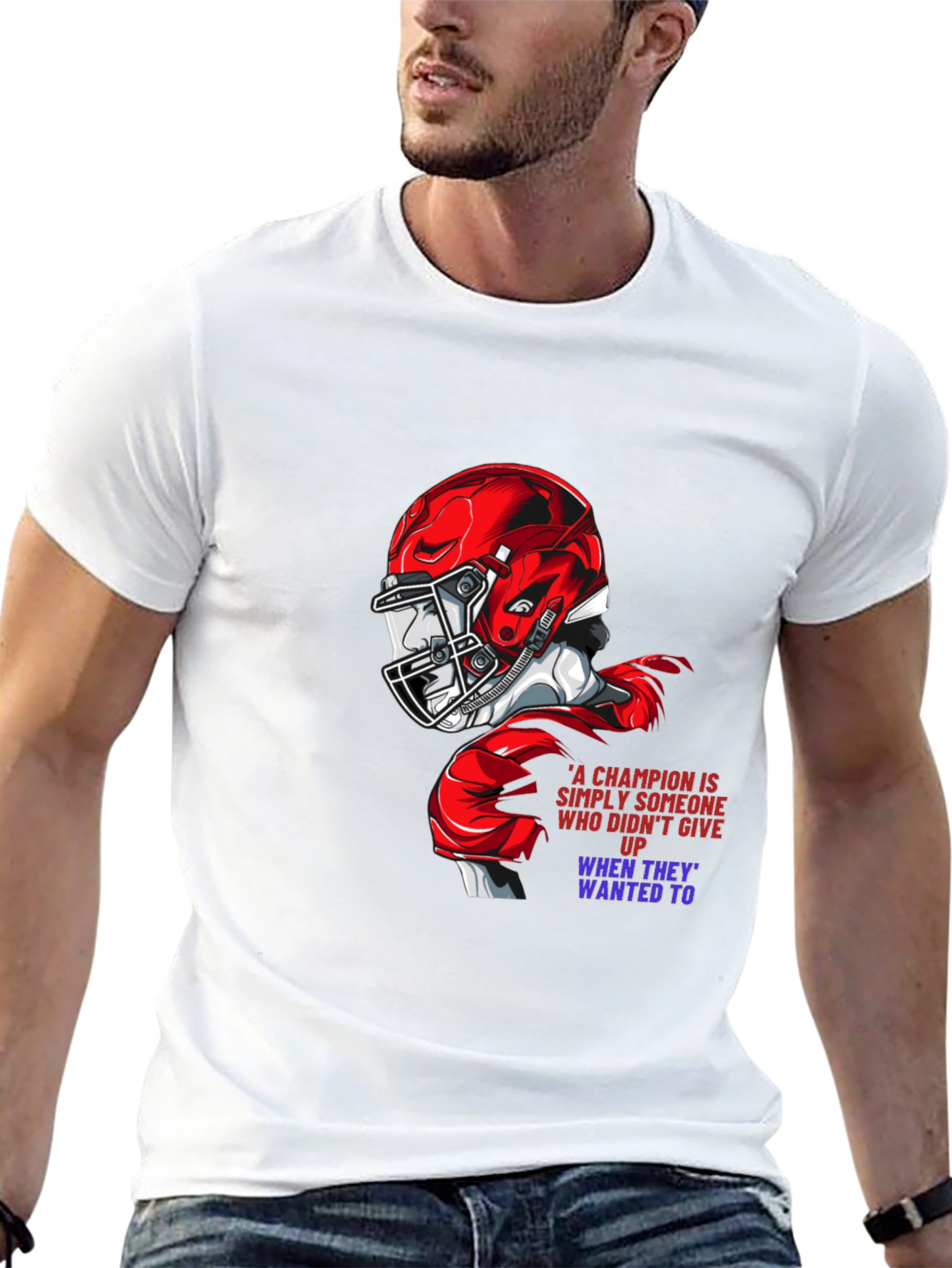 Champion Football Graphic Tee - Never Give Up