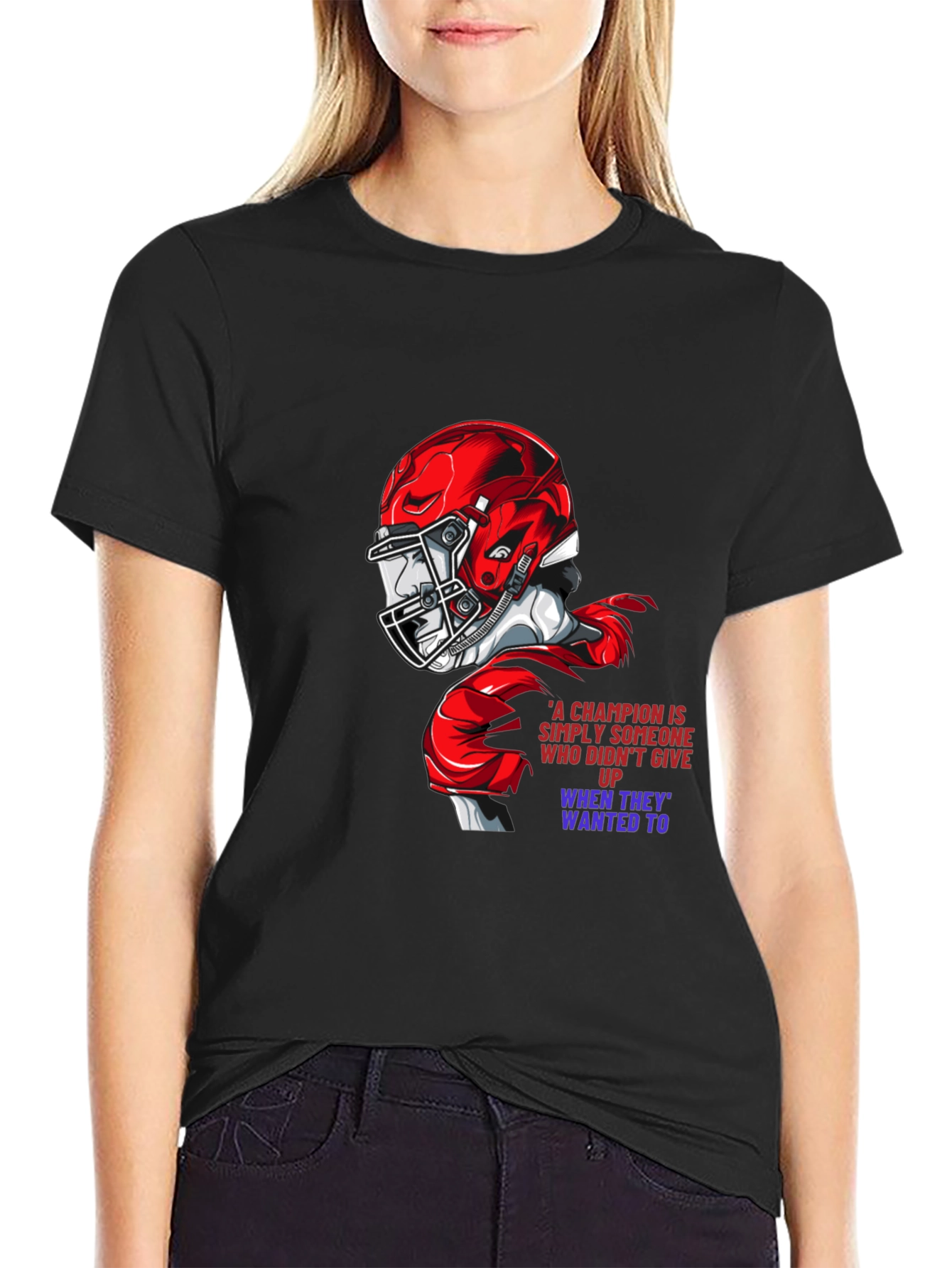 Champion Football Graphic Tee - Never Give Up