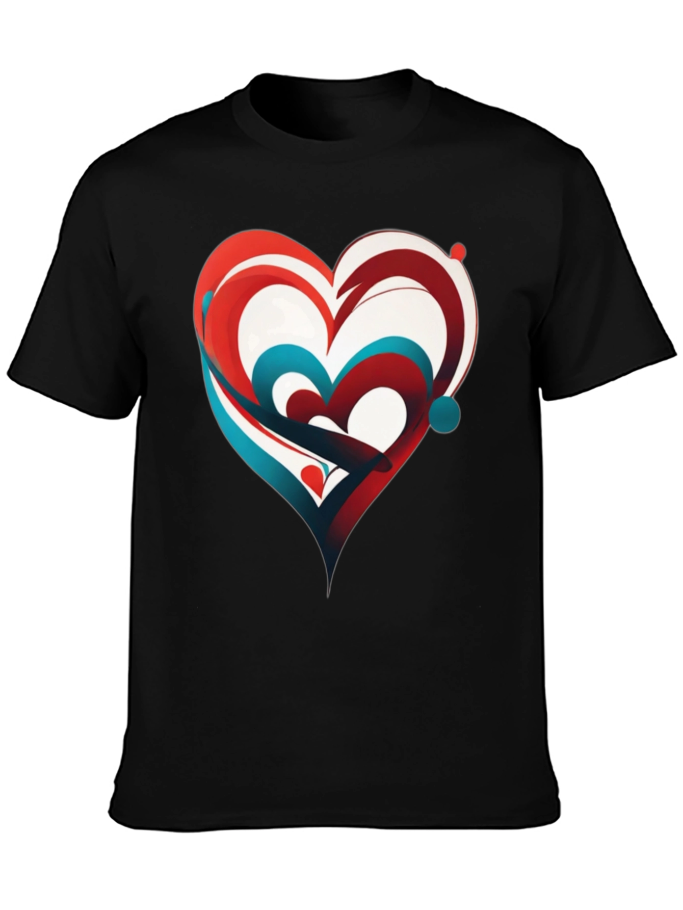 Abstract Heart Graphic Tee - Modern Design Casual Style