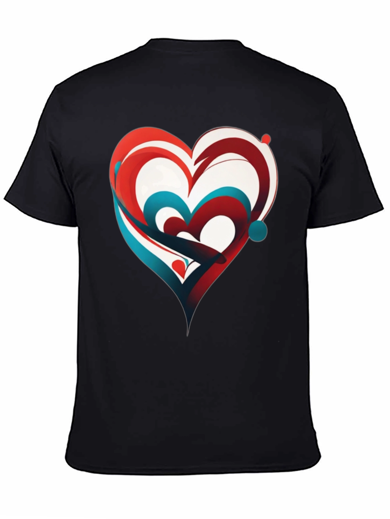 Abstract Heart Graphic Tee - Modern Design Casual Style
