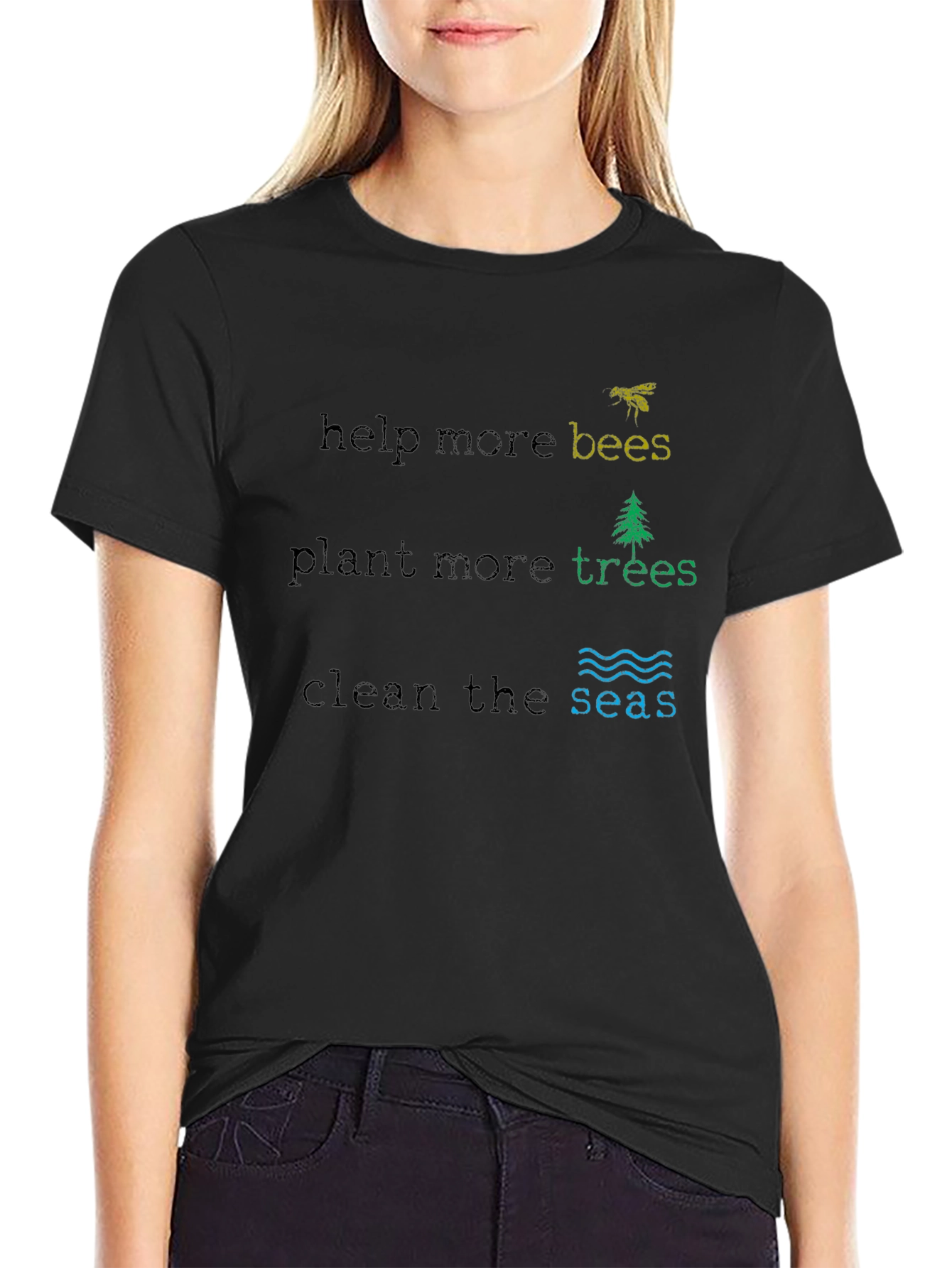 Eco-Friendly Graphic Tee - Help Bees Plant Trees