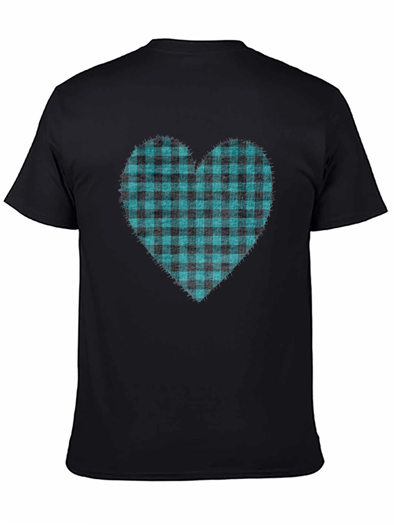 Buffalo Plaid Heart Tee - Trendy Graphic T-Shirt