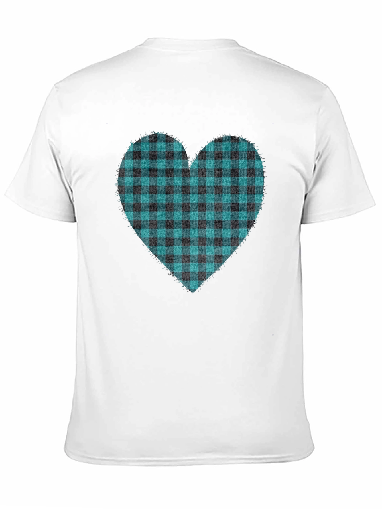 Buffalo Plaid Heart Tee - Trendy Graphic T-Shirt