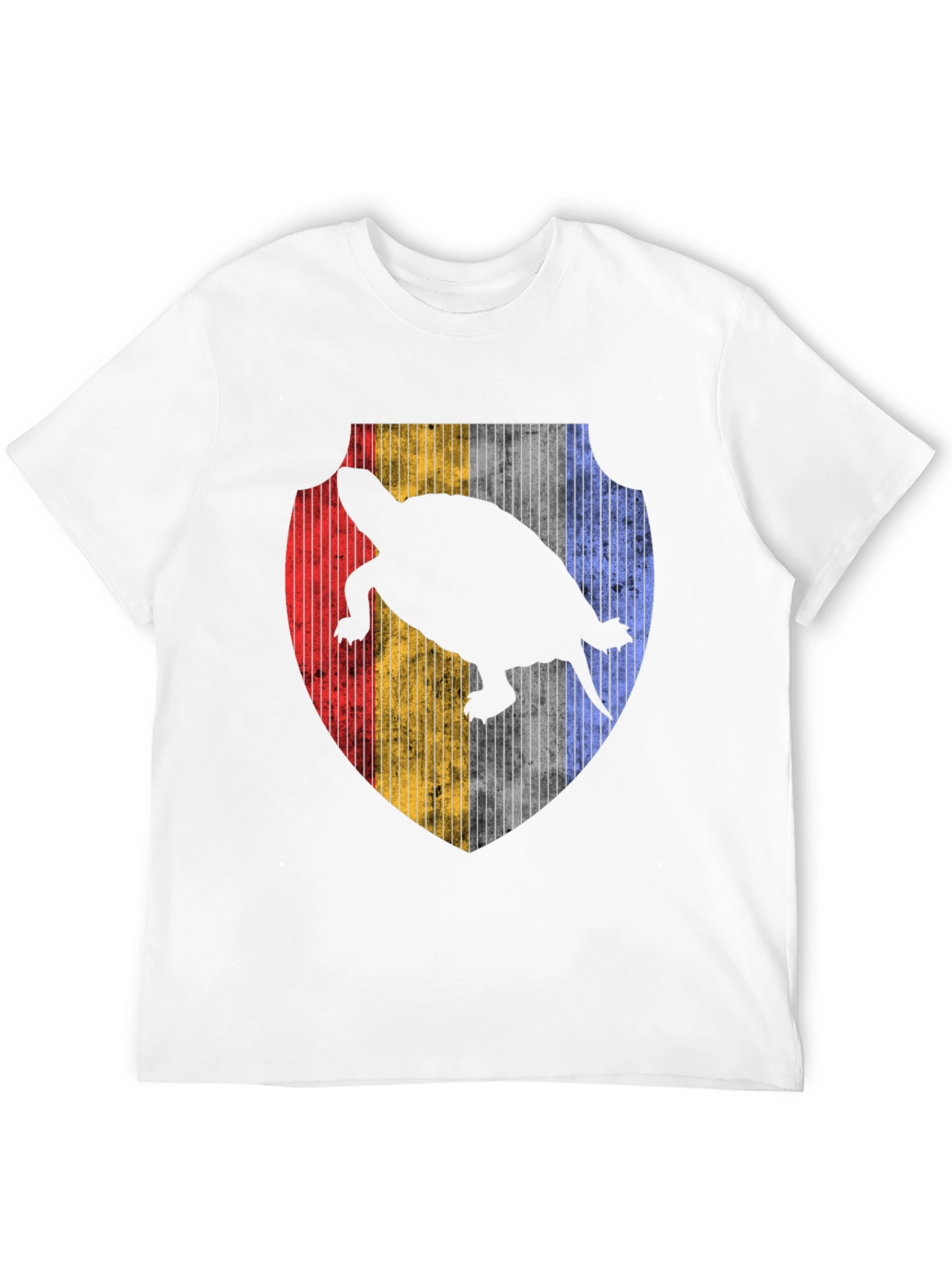 Turtle Silhouette Shield Graphic Tee - Black