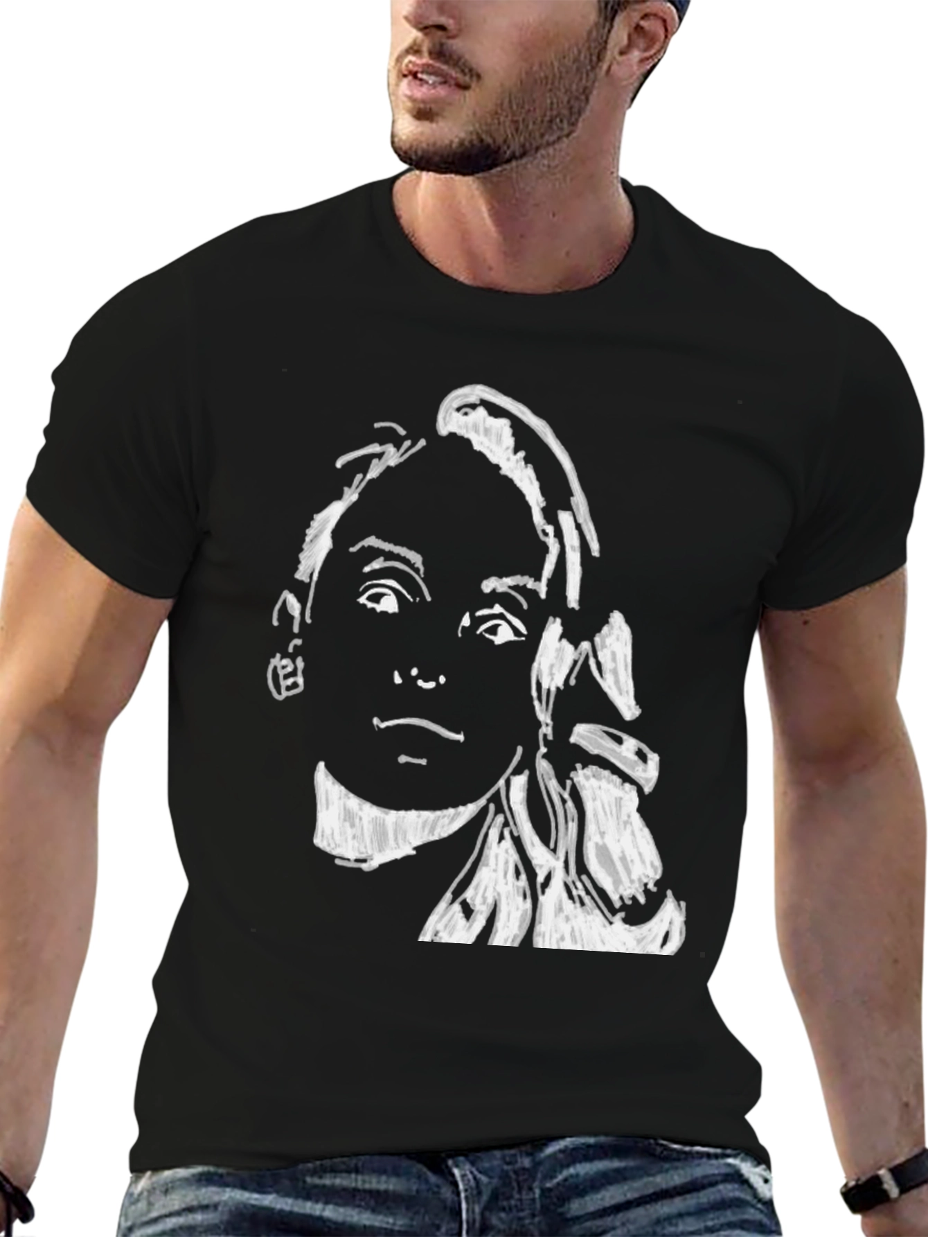 Modern Graphic Tee - Bold Black Print