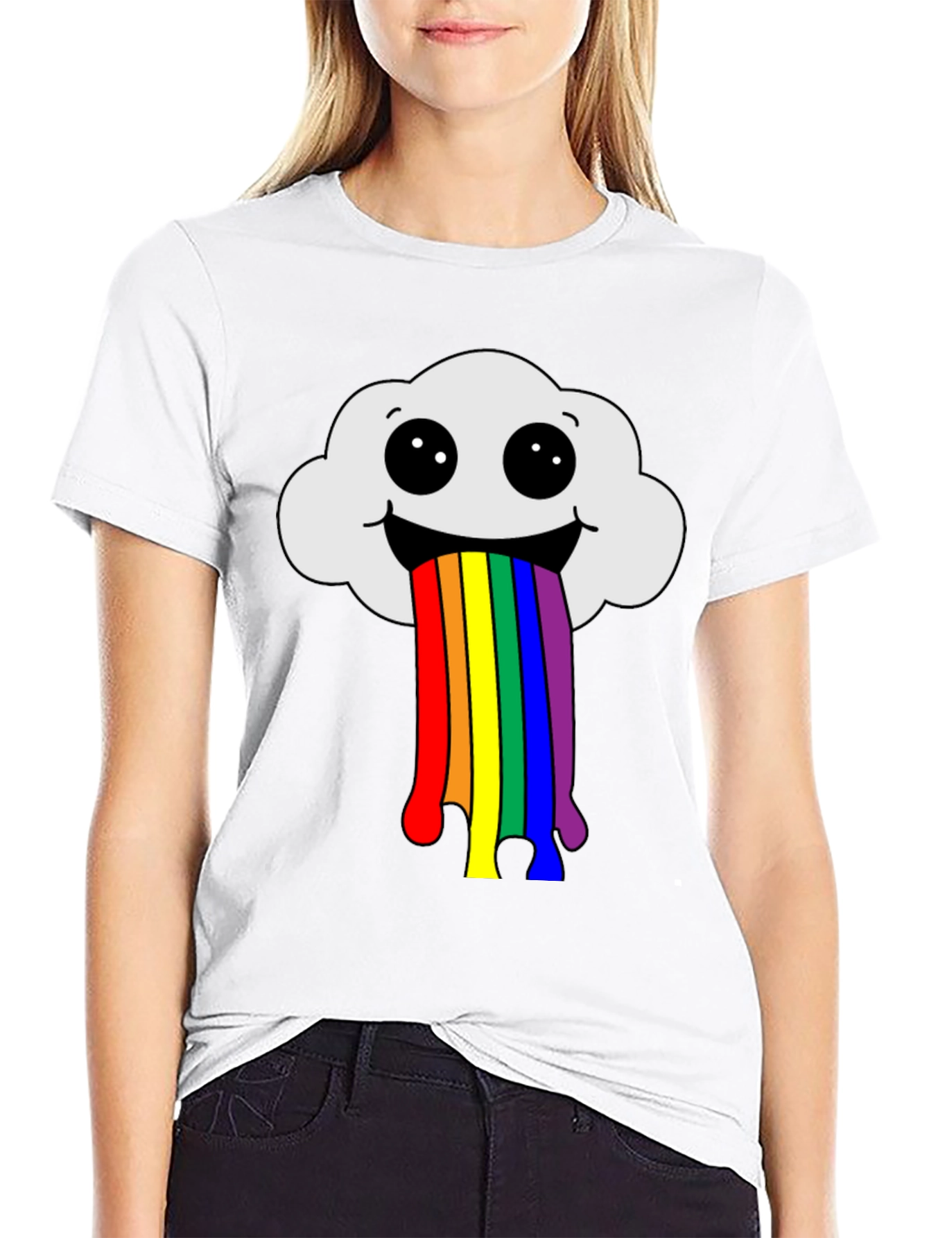 Rainbow Cloud T-Shirt - Fun Graphic Tee