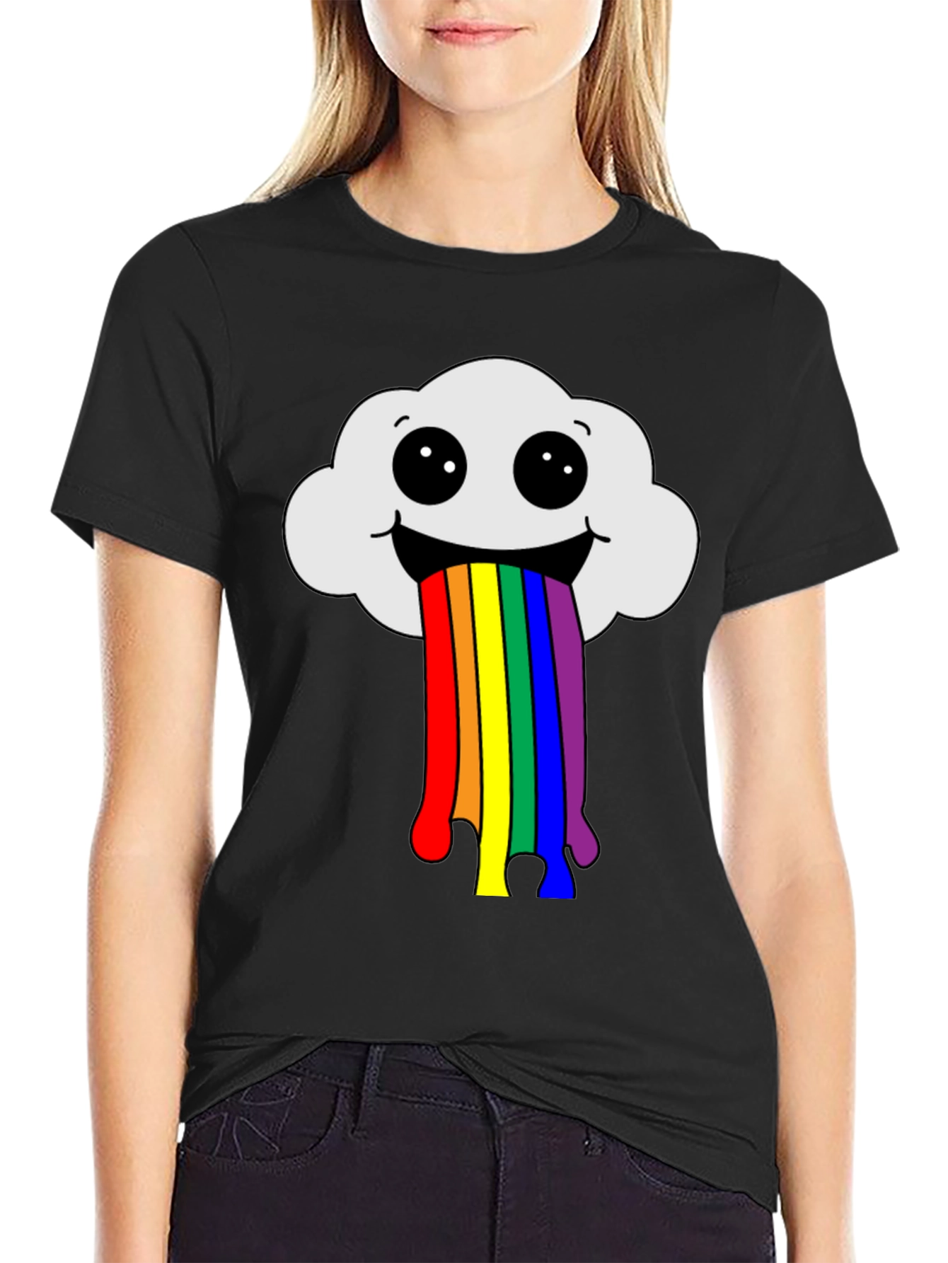 Rainbow Cloud T-Shirt - Fun Graphic Tee