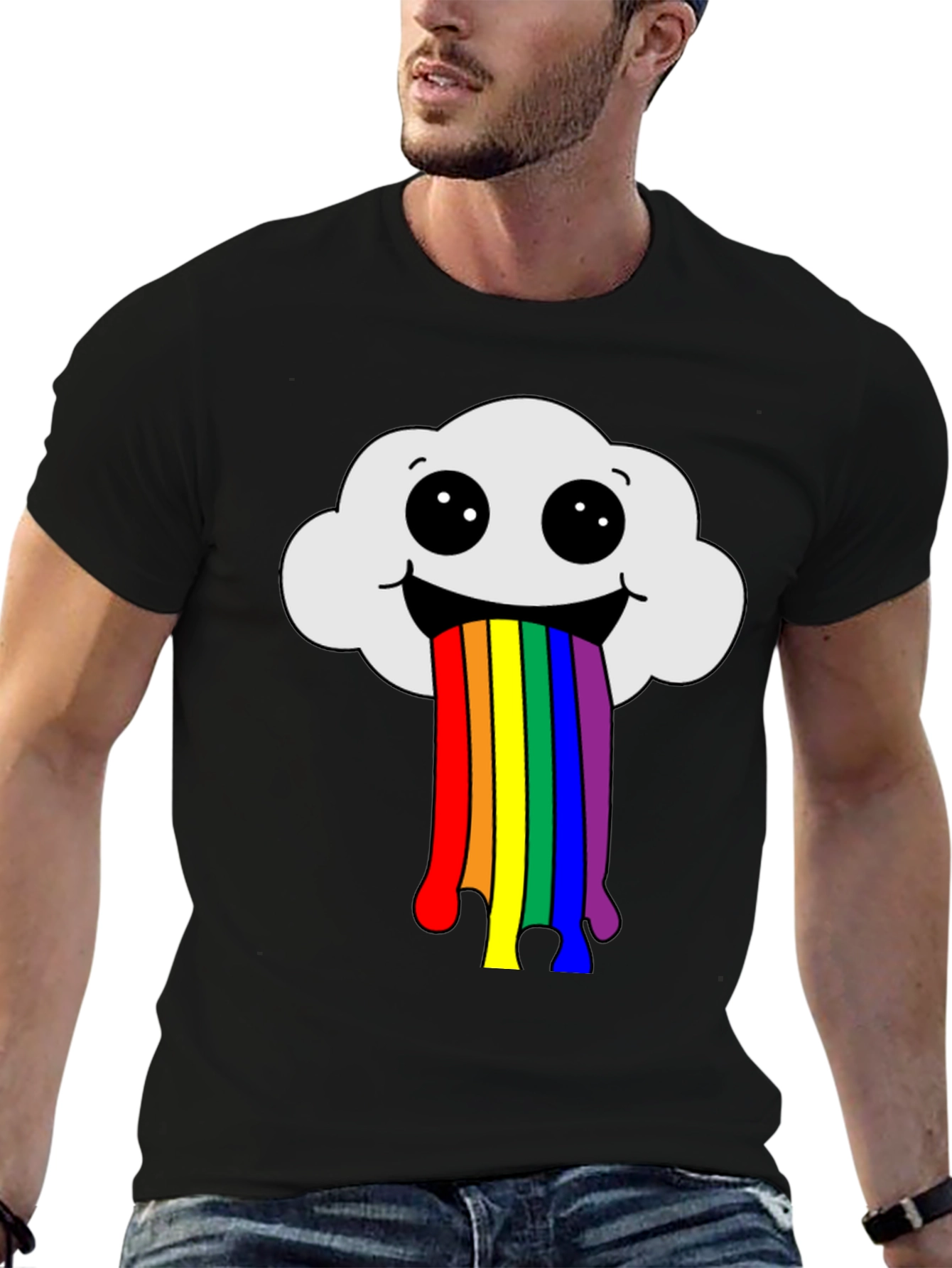 Rainbow Cloud T-Shirt - Fun Graphic Tee