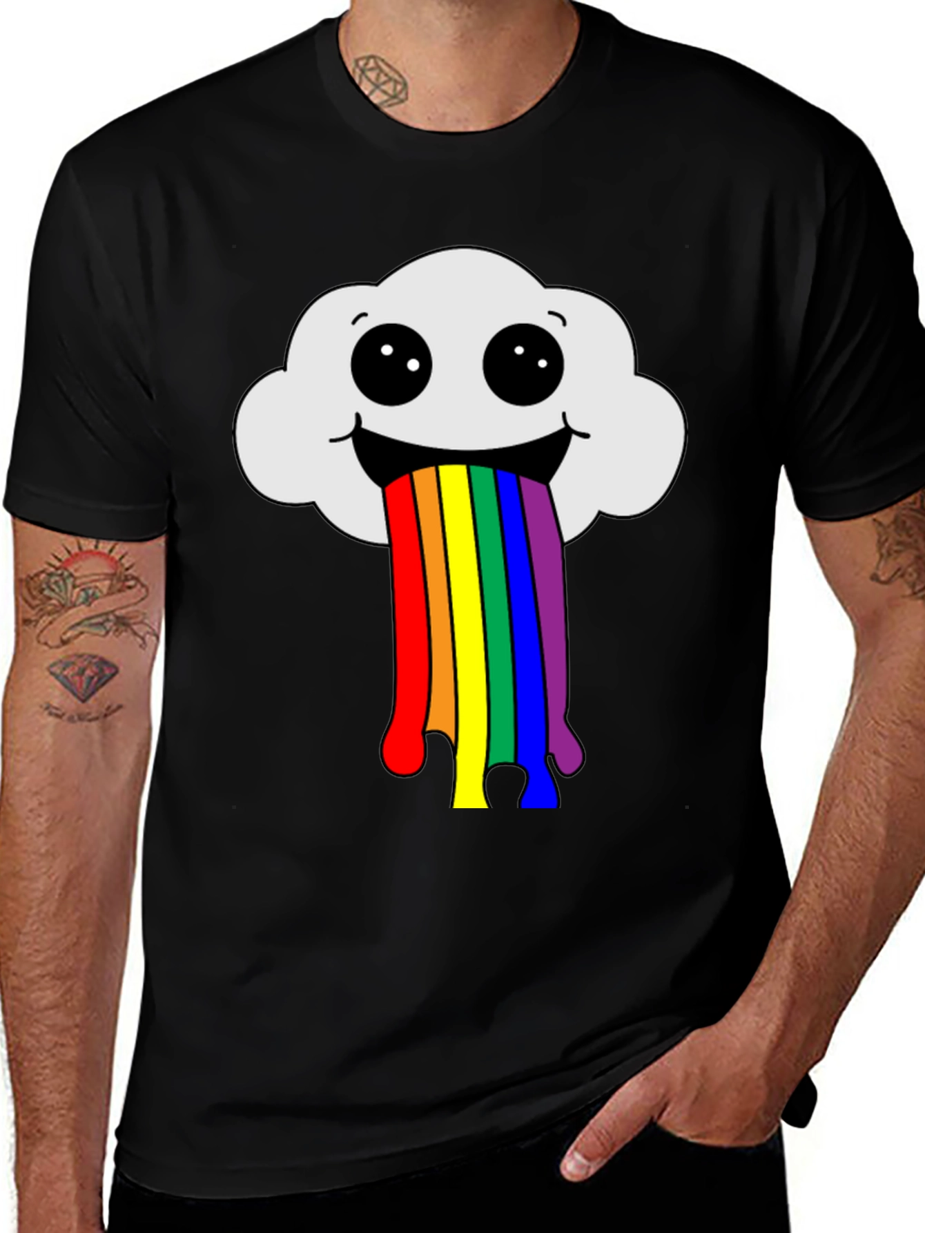 Rainbow Cloud T-Shirt - Fun Graphic Tee