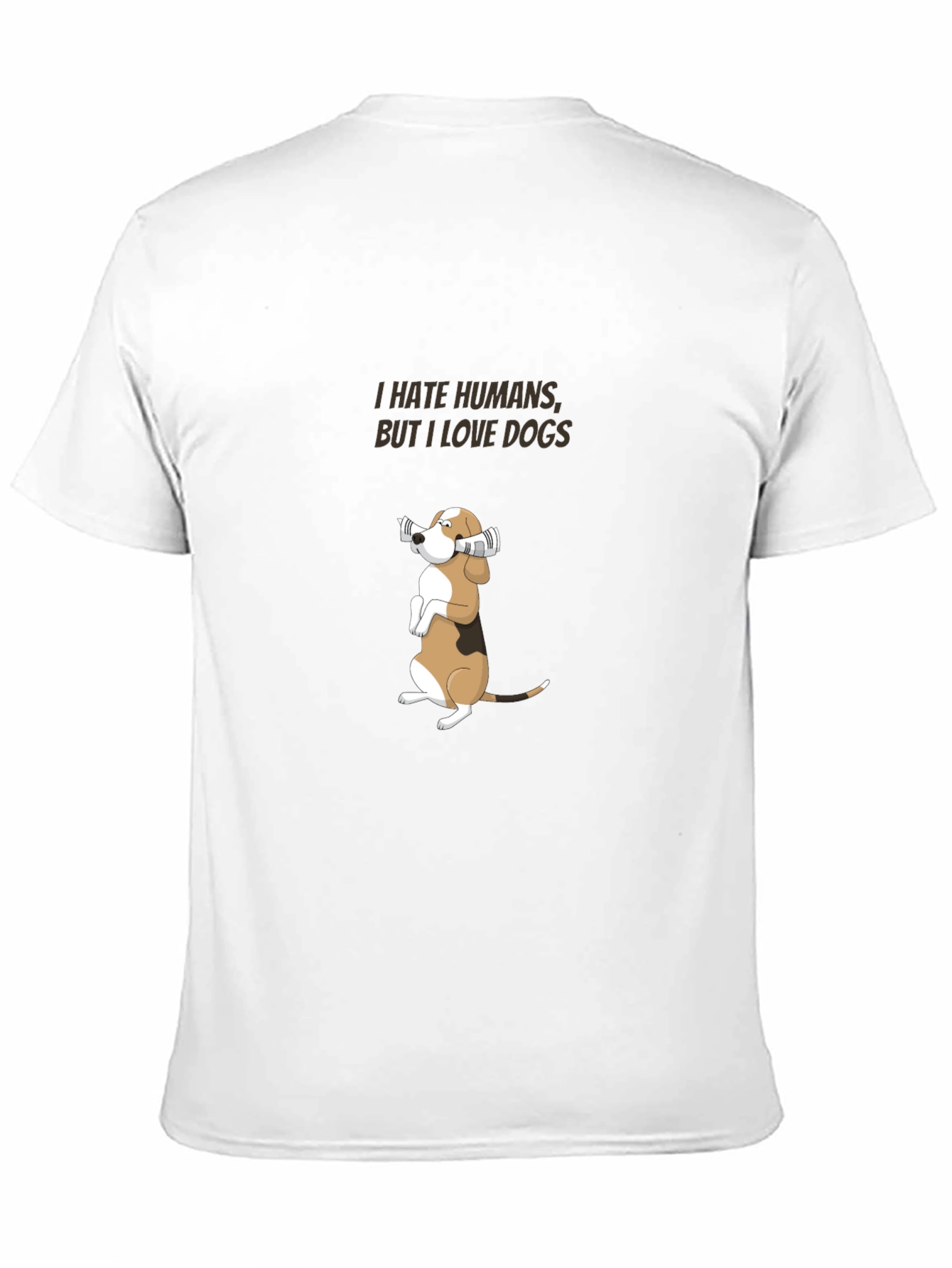 I Hate Humans But I Love Dogs Black T-Shirt